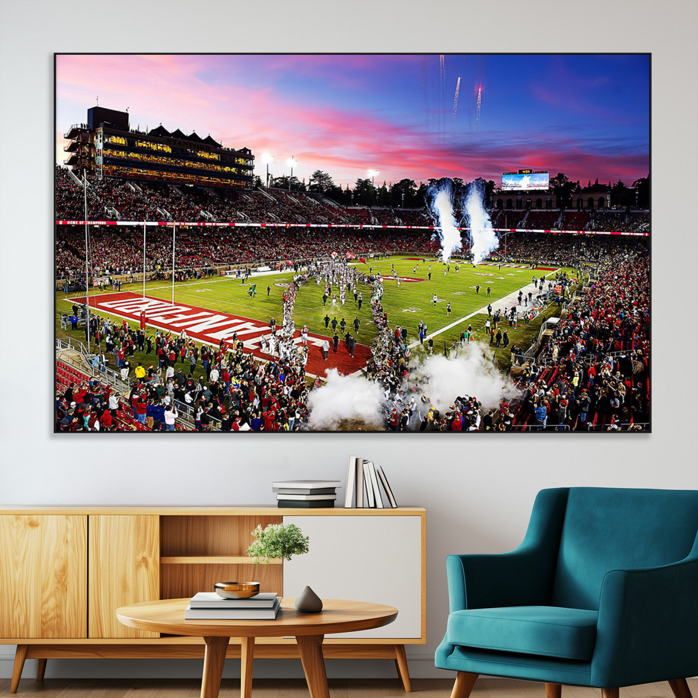 SEG-FC-51X34_Oversize - Stanford University Cardinal Football Team Print - Stanford Stadium Wall Art Canvas Print