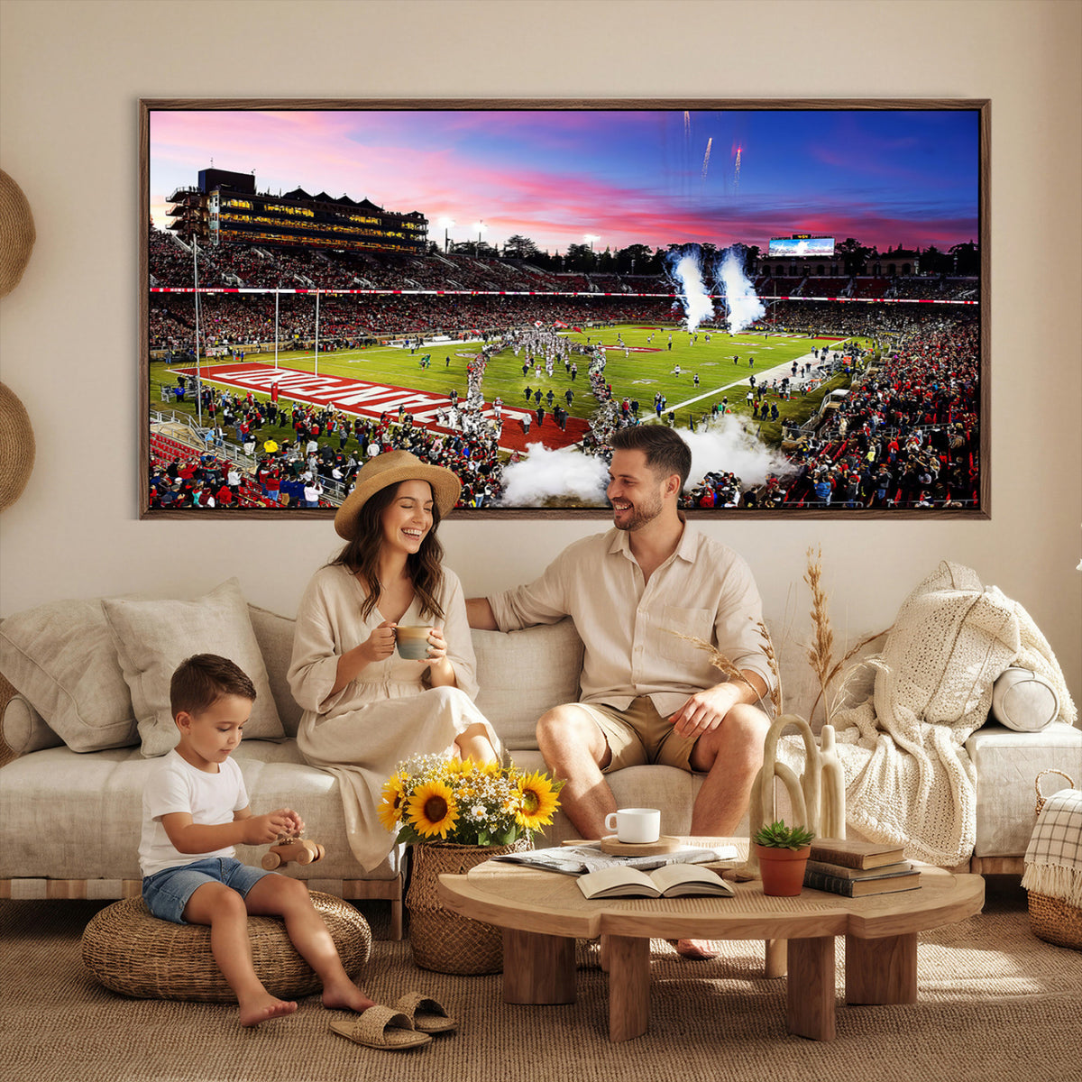 25557-PAN-FL-20X10 - Stanford University Cardinal Football Team Print - Stanford Stadium Wall Art Canvas Print