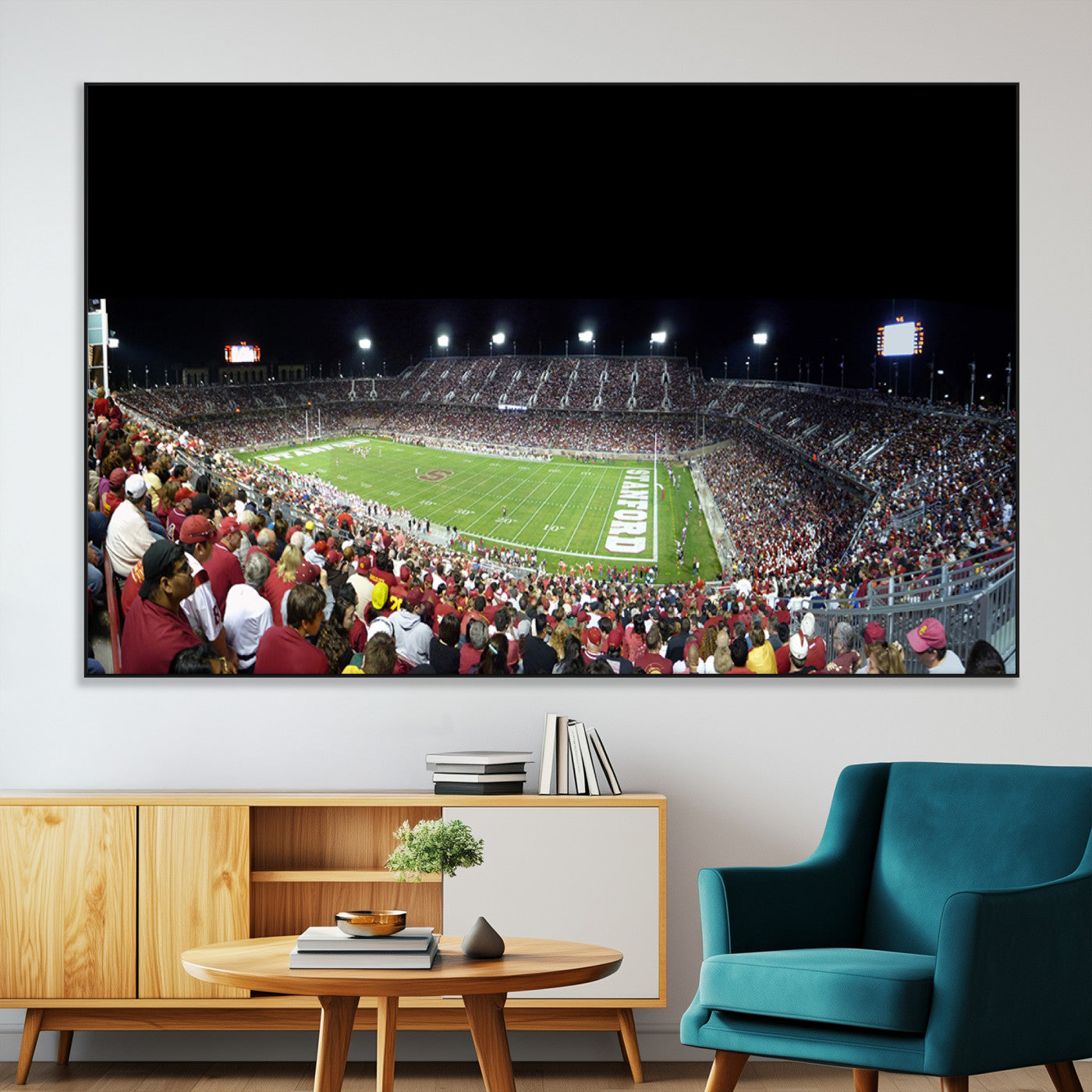 SEG-FC-51X34_Oversize - Stanford University Cardinal Football Team Print - Stanford Stadium Wall Art Canvas Print