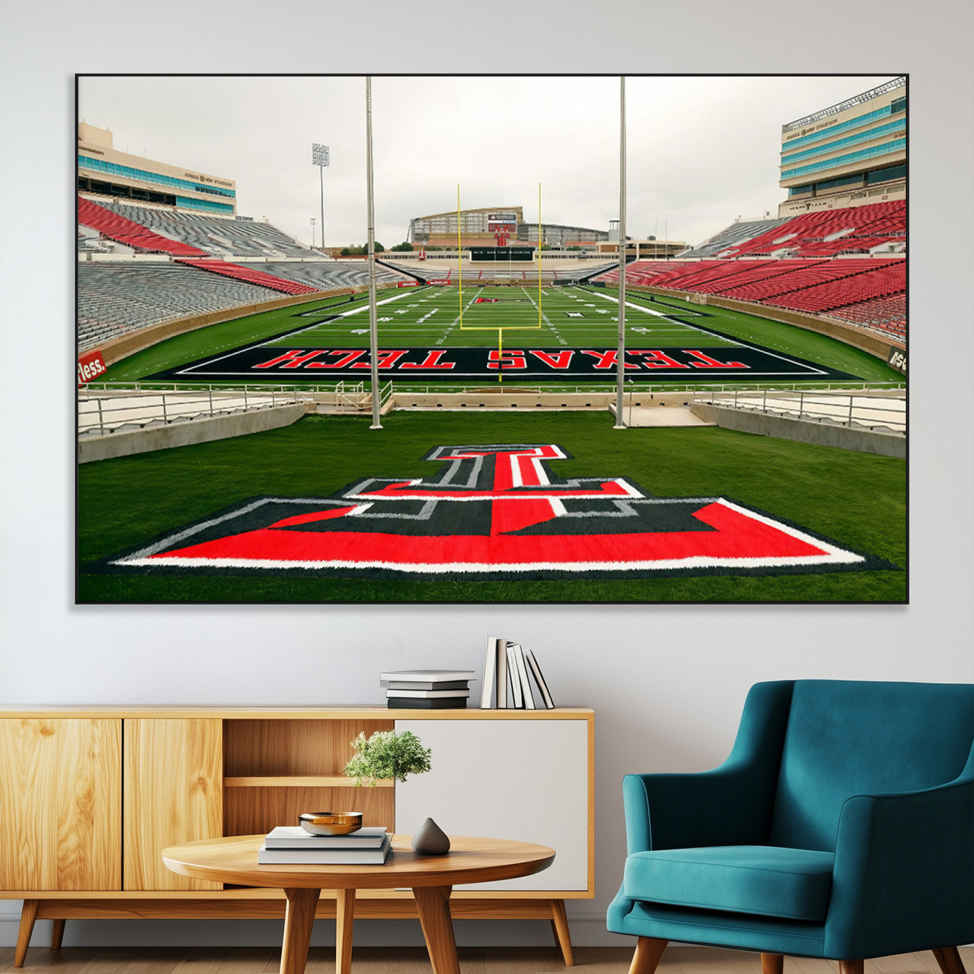 SEG-FC-51X34_Oversize - Texas Tech Red Raiders Football Team Print - Lubbock Jones AT&T Stadium Wall Art Canvas Print