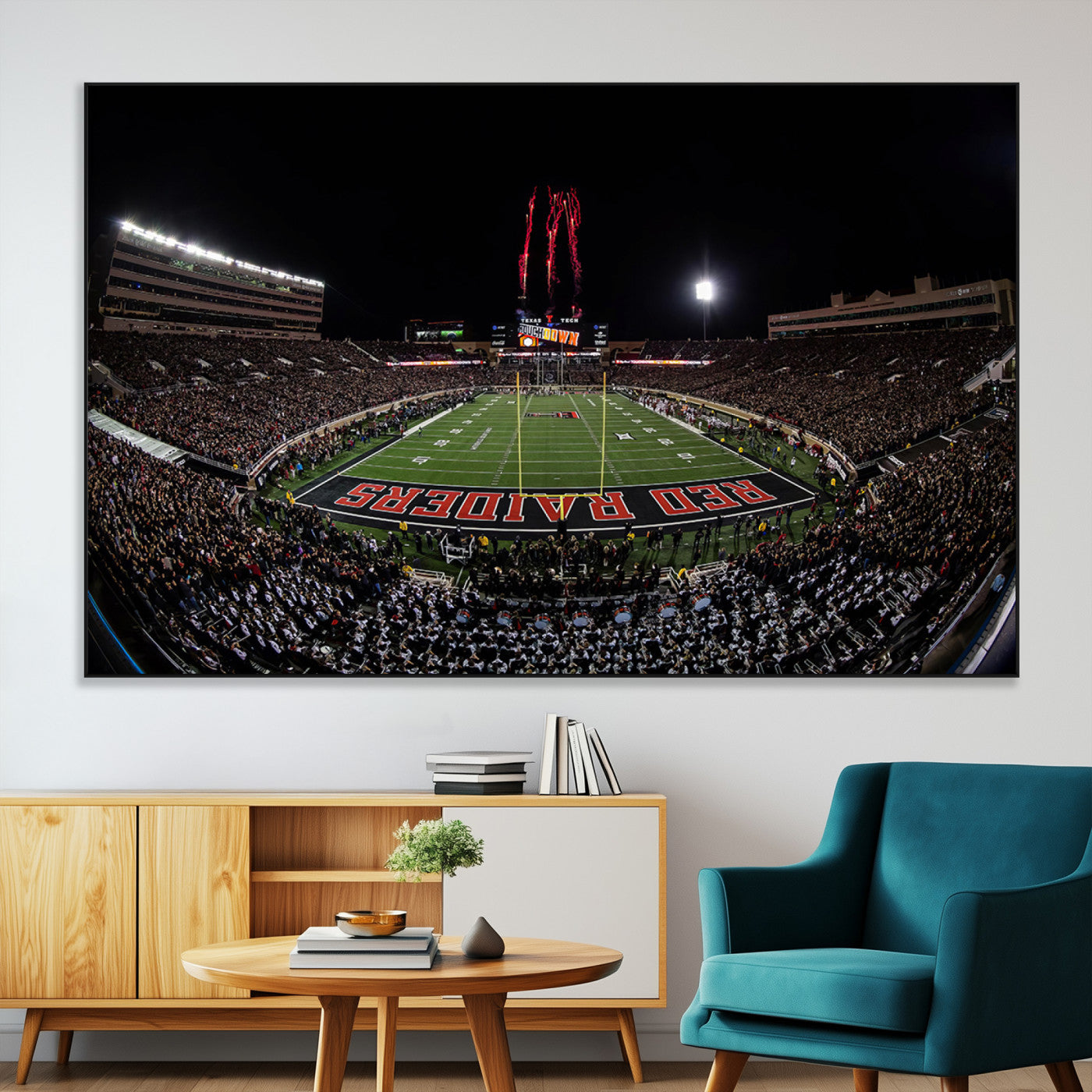 SEG-FC-51X34_Oversize - Framed Texas Tech Red Raiders Stadium Canvas, Texas Tech Red Raiders Football Team Print - Lubbock