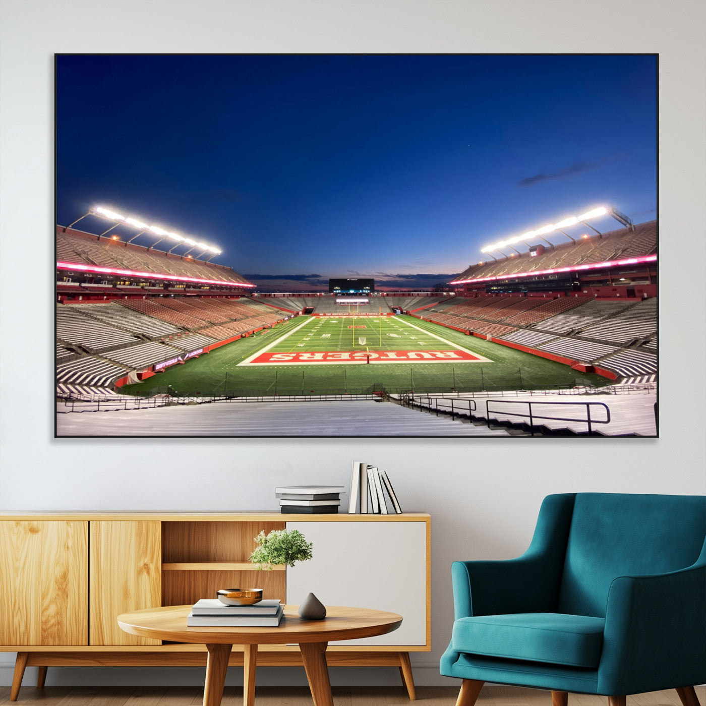 SEG-FC-51X34_Oversize - Rutgers Scarlet Knights Football Team Print - Piscataway SHI Stadium Wall Art Canvas Print