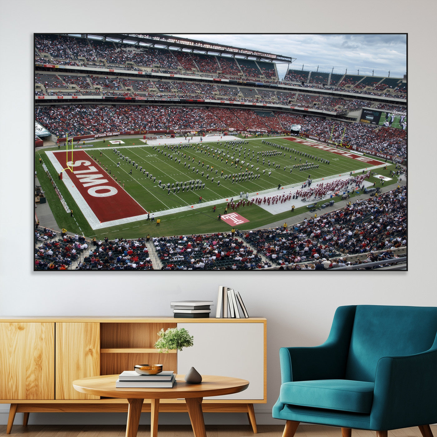 SEG-FC-51X34_Oversize - The Temple University Owls Athletics Team Print - Philadelphia Lincoln Financial Field Stadium Wall