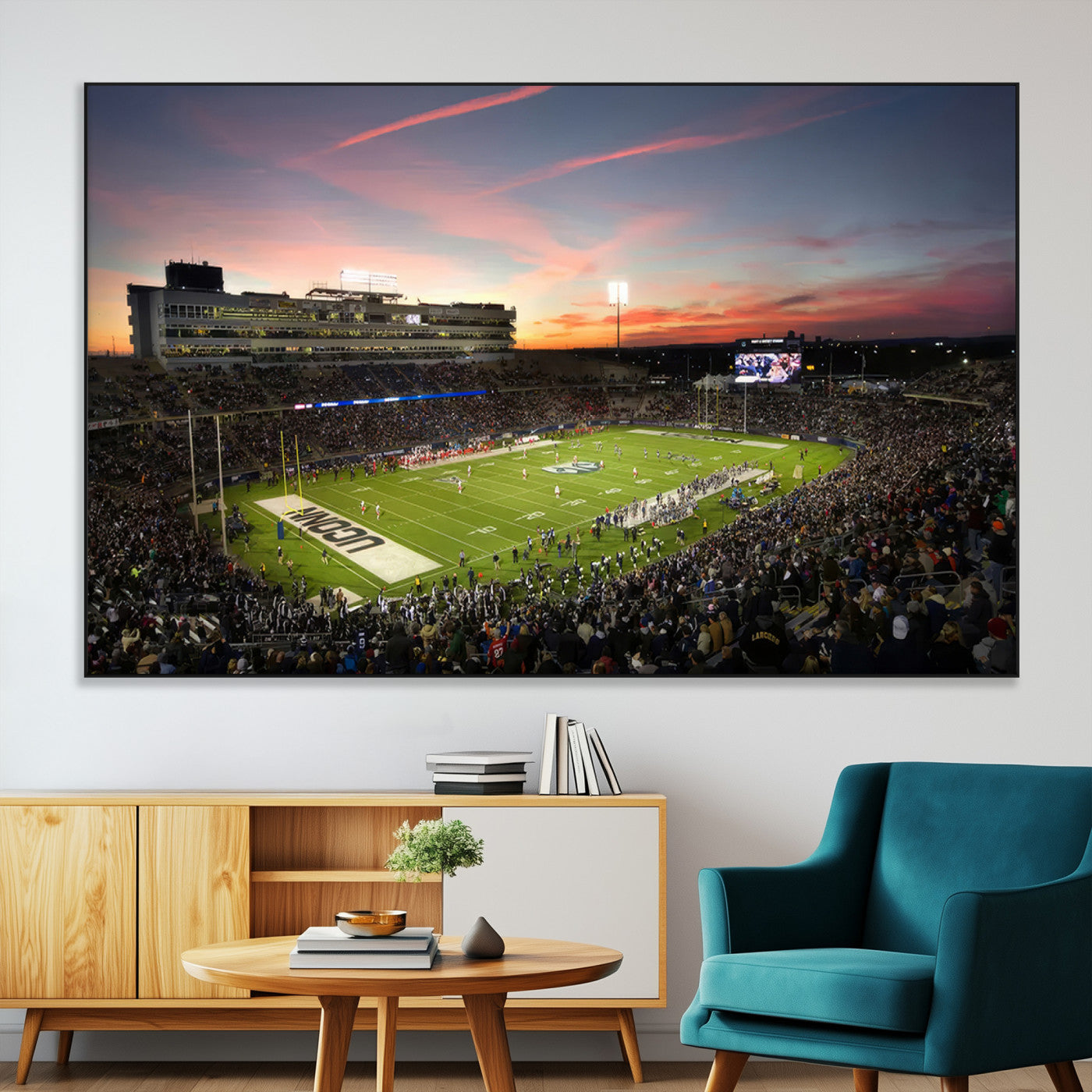 SEG-FC-51X34_Oversize - The University of Connecticut UCONN Huskies Football Team Print - East Hartford Pratt & Whitney