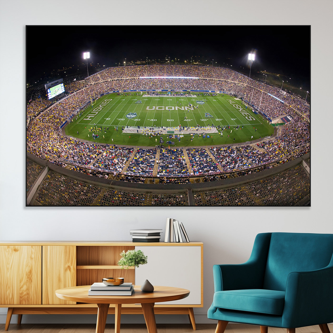 SEG-FC-51X34_Oversize - The University of Connecticut UCONN Huskies Football Team Print - East Hartford Pratt & Whitney