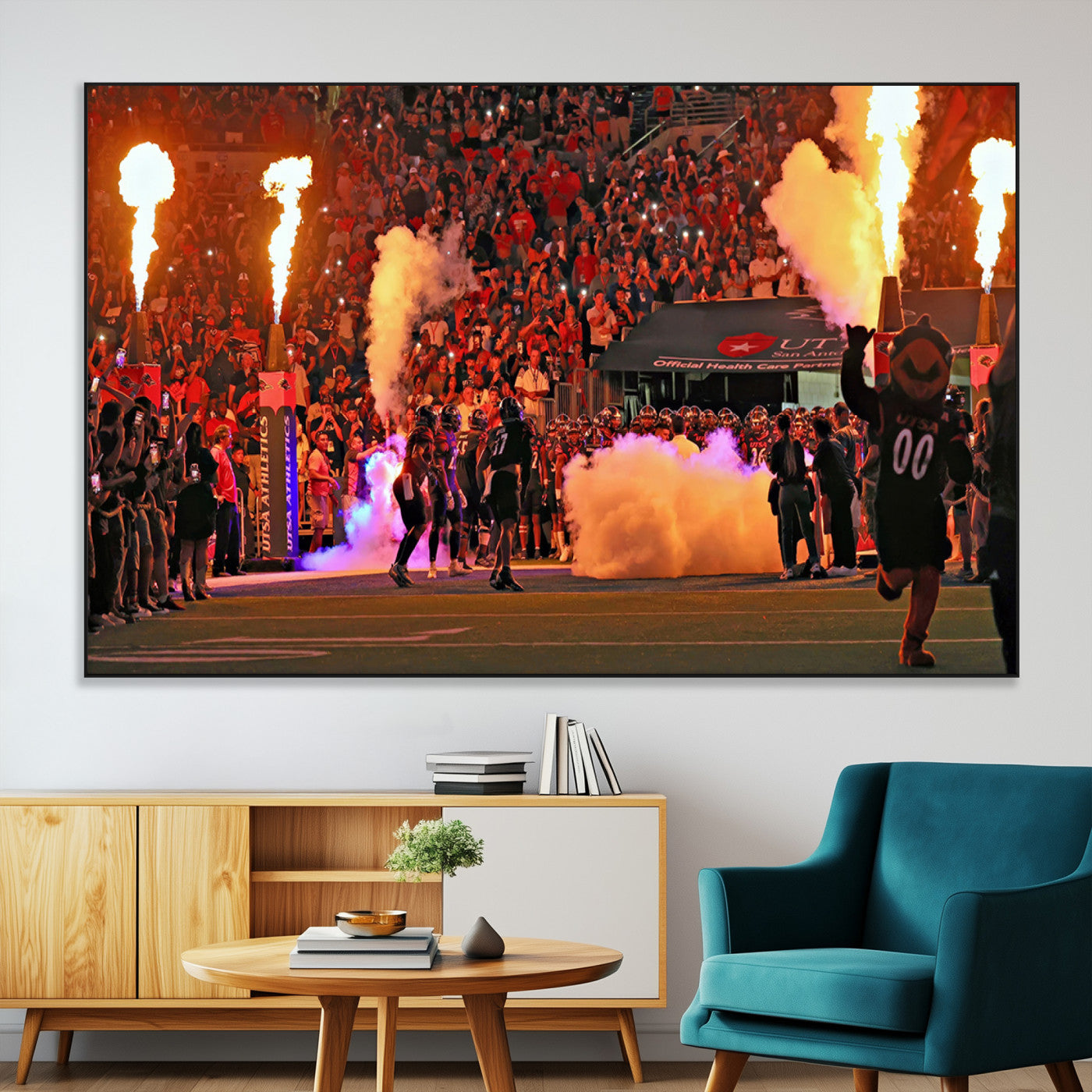 SEG-FC-51X34_Oversize - The University of Texas at San Antonio Roadrunners Football Team Print - San Antonio Alamodome Wall