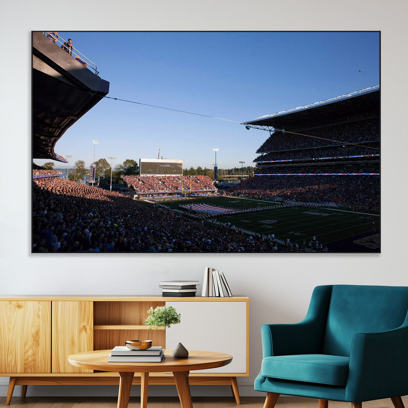 SEG-FC-51X34_Oversize - The University of Washington Huskies Football Team Print - Seattle Husky Stadium Wall Art Canvas