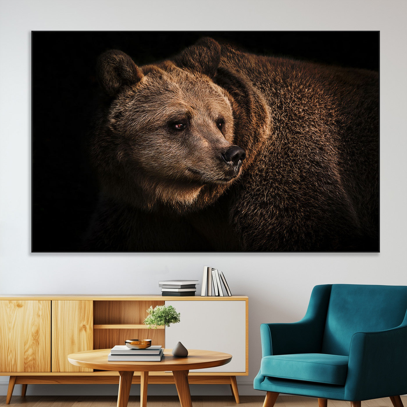 SEG-FC-51X34_Oversize - Wild Grizzly 399 Bear Canvas Wall Art Print, Bear Animal Canvas Artwork Print, Black Bear Wall Art