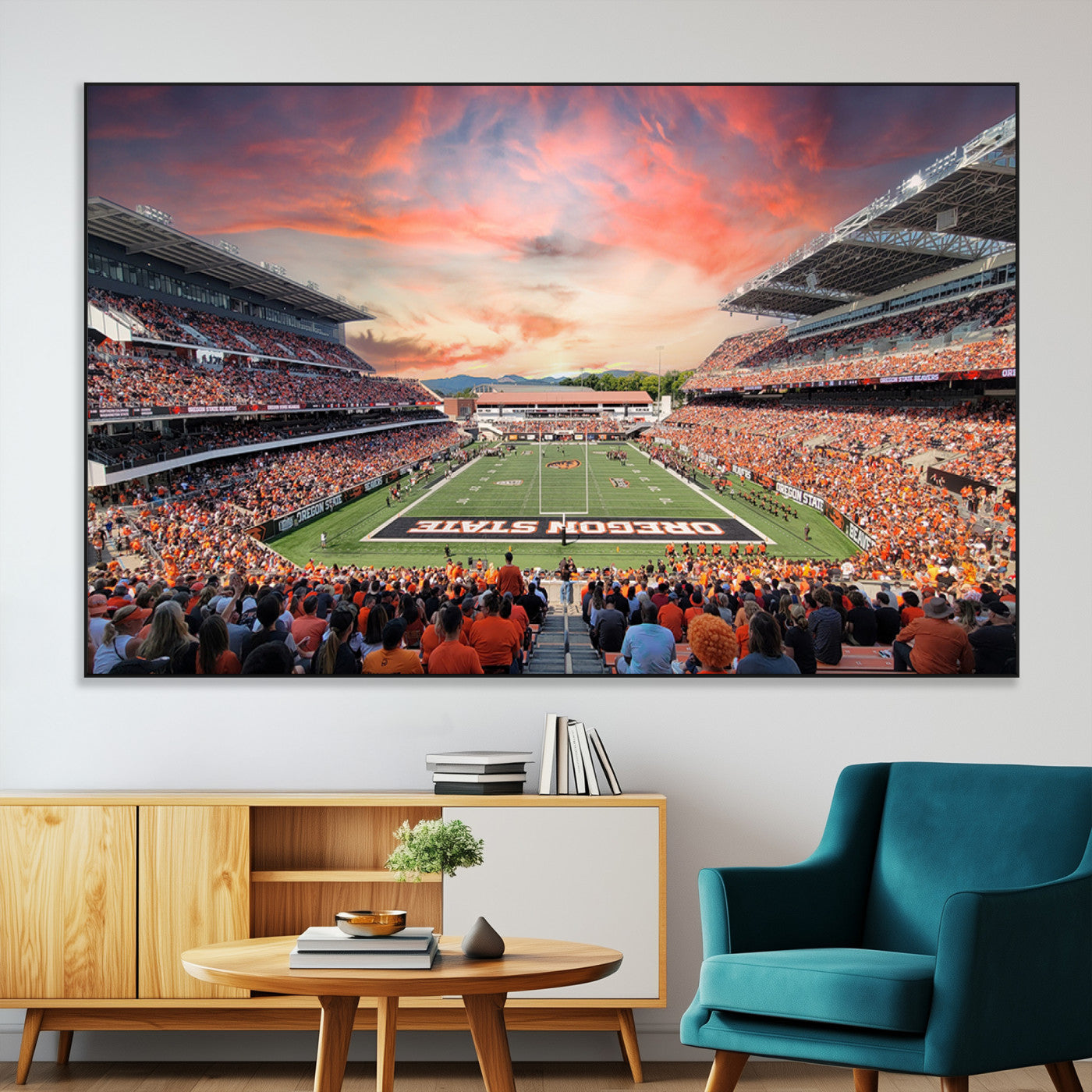 SEG-FC-51X34_Oversize - Oregon State Beavers Football Team Print - Corvallis Reser Stadium Wall Art Canvas Print