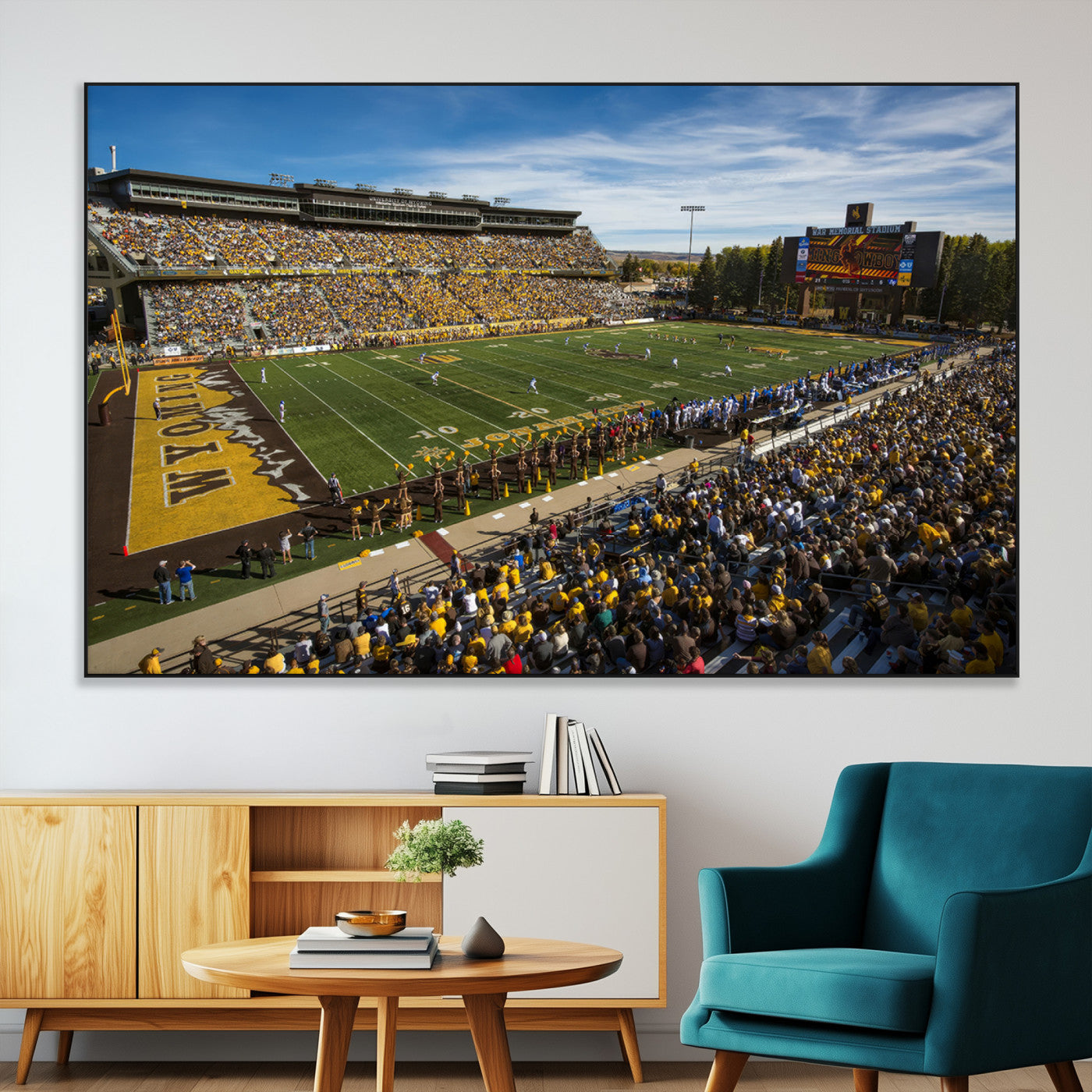 SEG-FC-51X34_Oversize - University of Wyoming Cowboys Football Team Print - Laramie Jonah Field War Memorial Stadium Wall