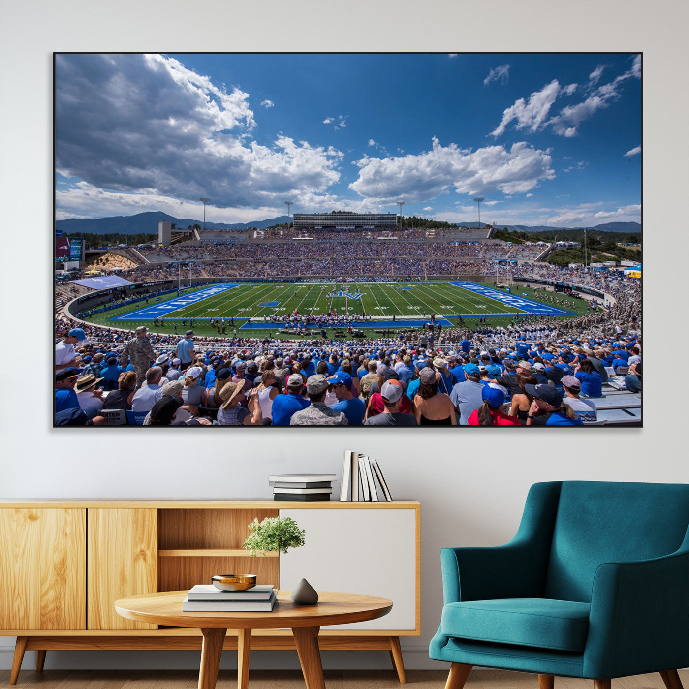 SEG-FC-51X34_Oversize - Air Force Falcons Football Team Print - Colorado Springs Falcon Stadium Wall Art Canvas Print