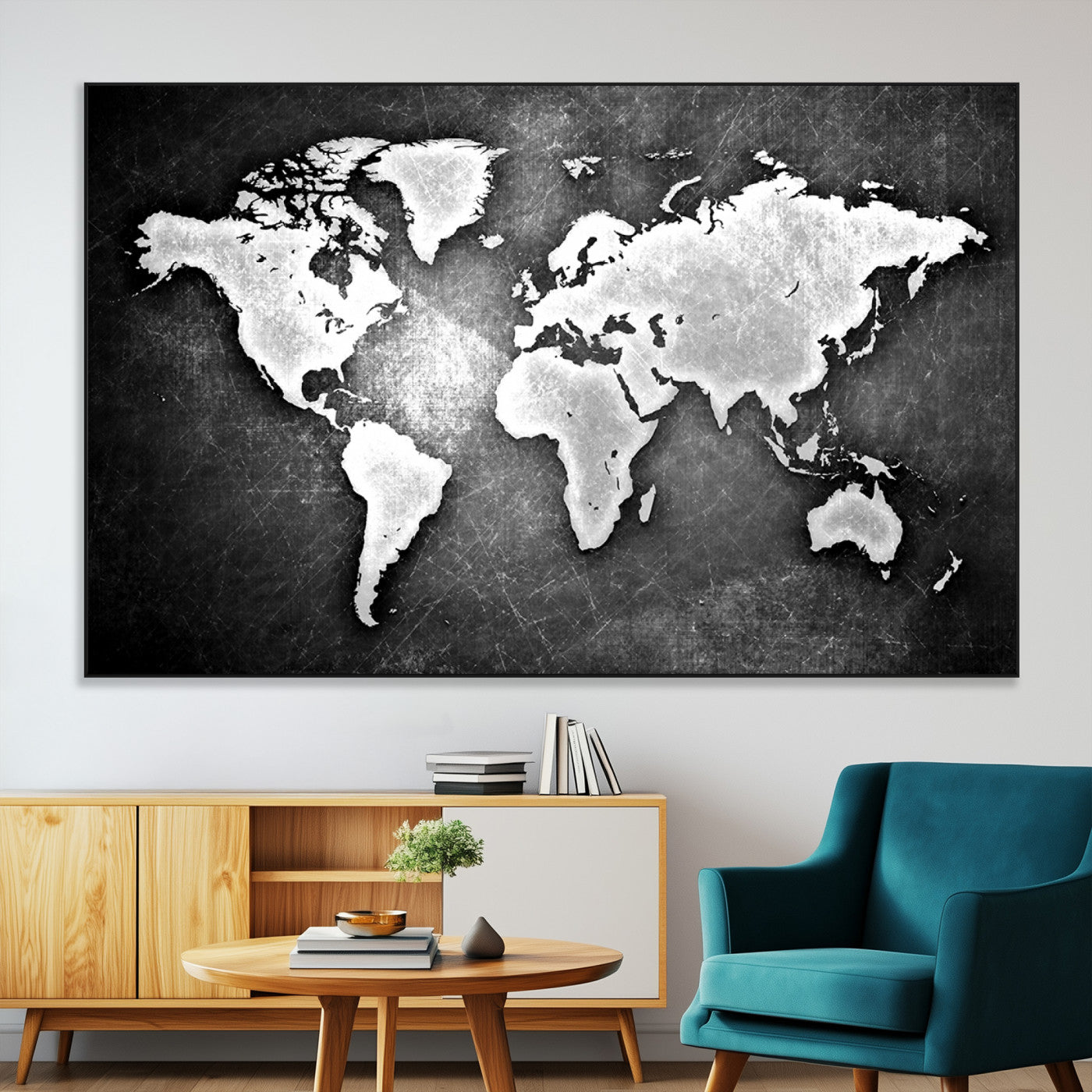 SEG-FC-51X34_Oversize - World Map Wall Art Canvas Print – Framed Wall Art for Anniversary Gift or Home Adventure Decor
