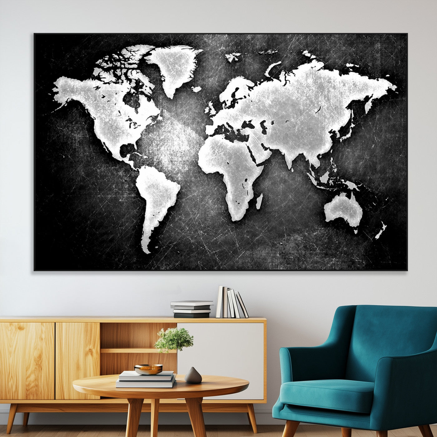 SEG-FC-51X34_Oversize - World Map Wall Art Canvas Print – Framed Wall Art for Anniversary Gift or Home Adventure Decor