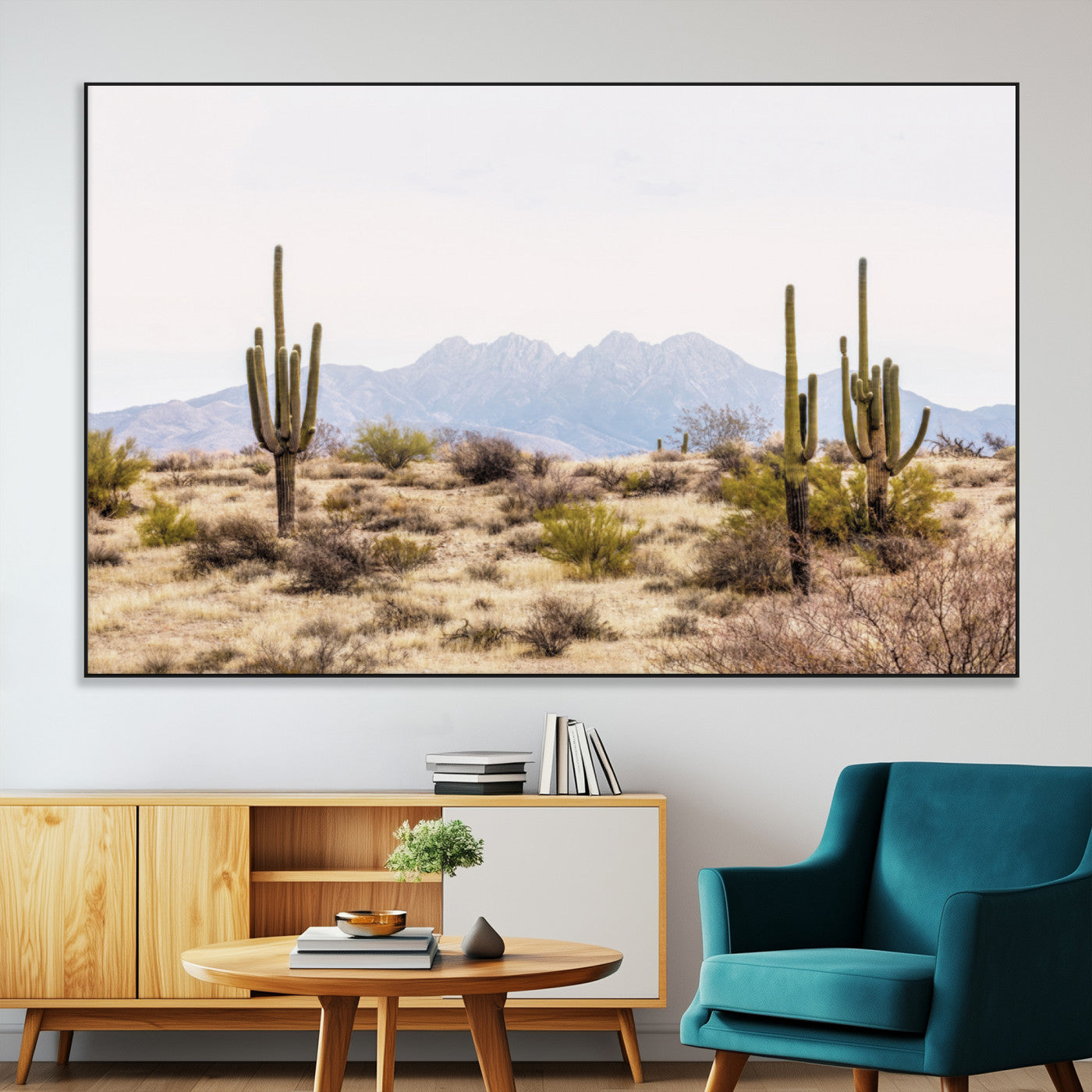 SEG-FC-51X34_Oversize - Arizona Desert Wall Art Print | Arizona Desert Canvas Print with Saguaro Cacti | Southwestern