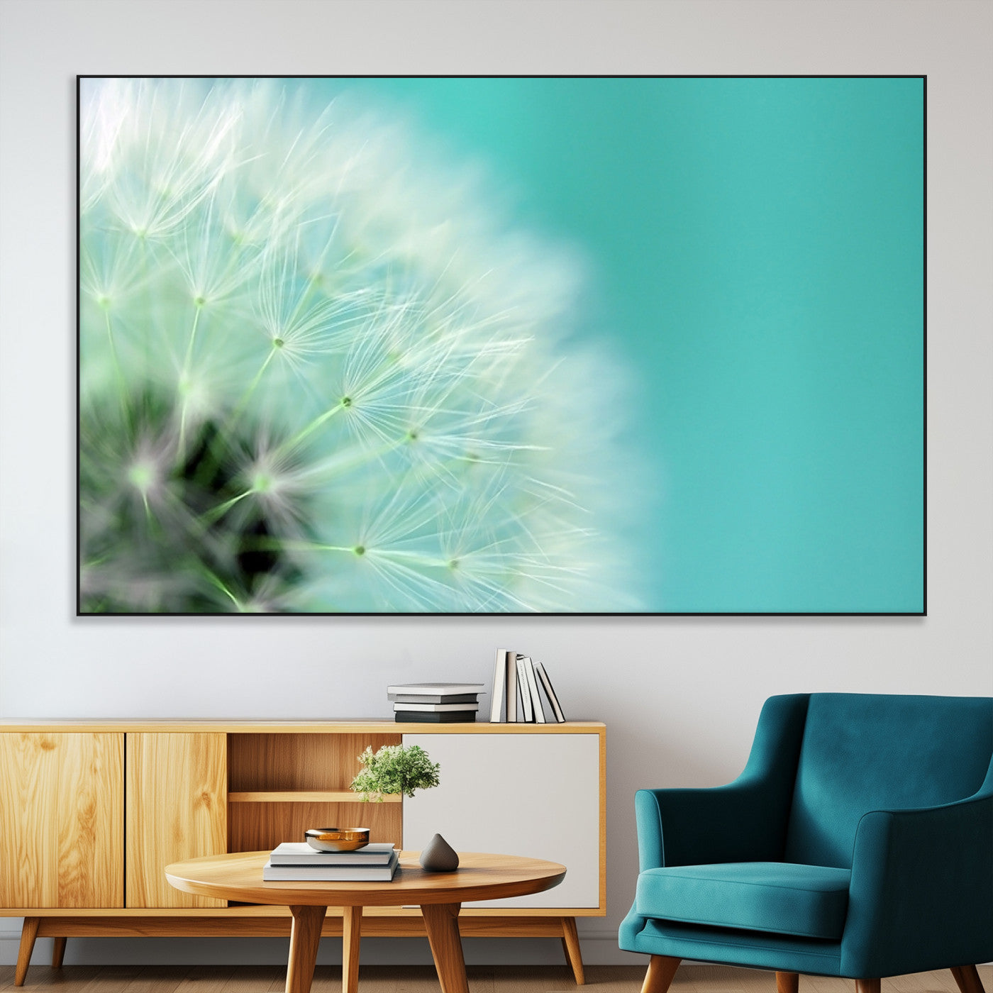 SEG-FC-51X34_Oversize - DANDELION Flower Wall Art Canvas Print, Canvas Dandelion Floral Wall Art