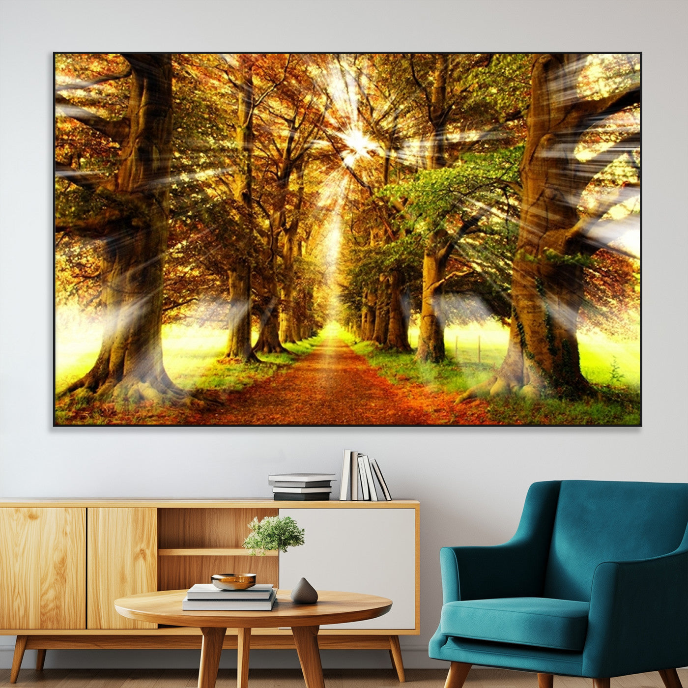 -Sunshine in Forest and Trees Wall Art Canvas Print
