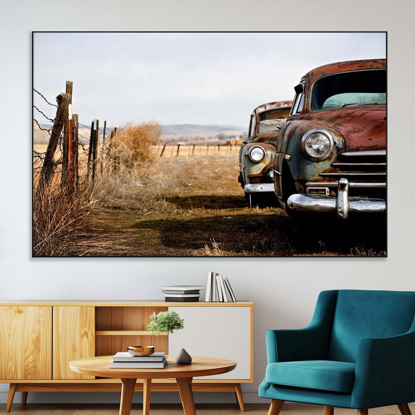SEG-FC-51X34_Oversize - Old Rustic Classic Car Wall Art Canvas Print