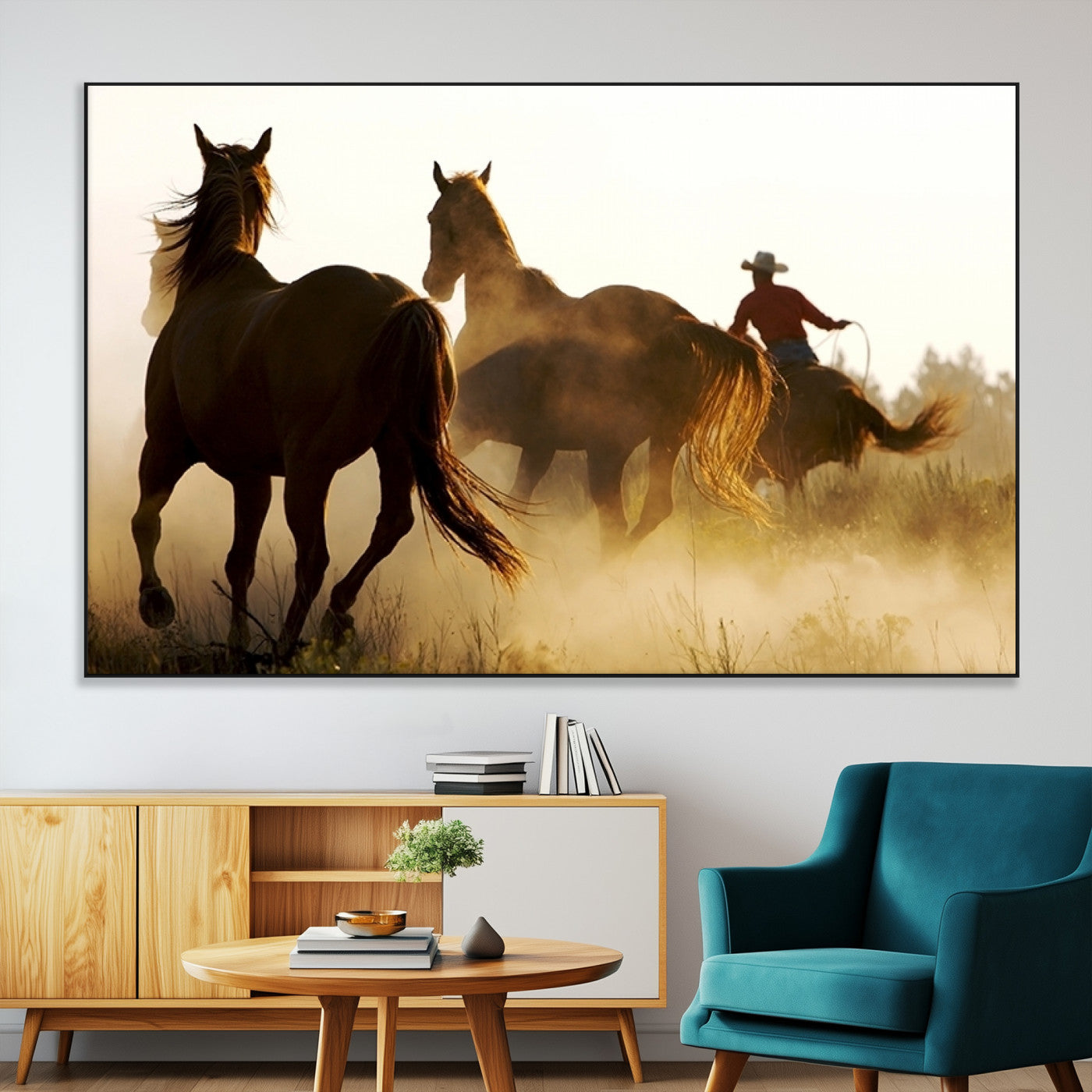 SEG-FC-51X34_Oversize - Horses and Cowboys Wall Art Canvas Print