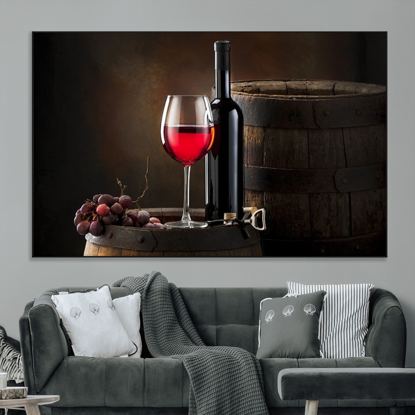 SEG-FC-51X34_Oversize - Red Wine and Bottle Canvas Print