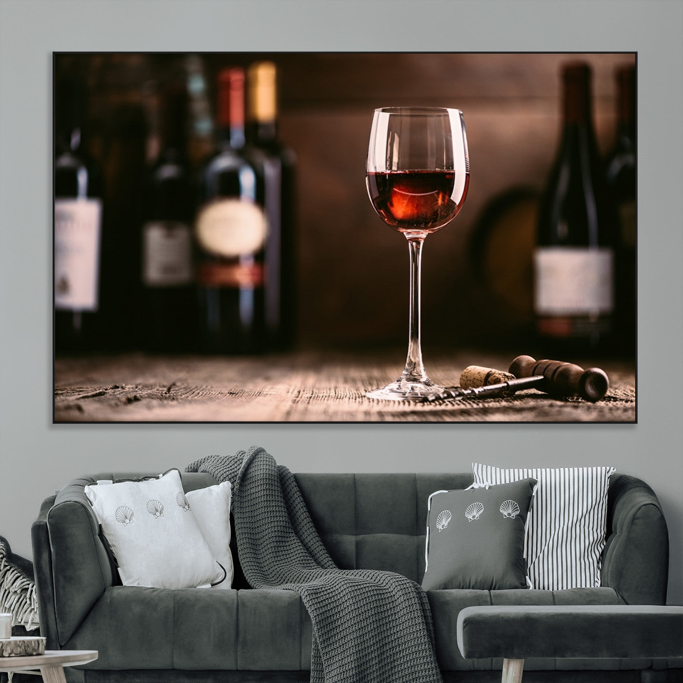 SEG-FC-51X34_Oversize - Red Wine and Bottle Canvas Print