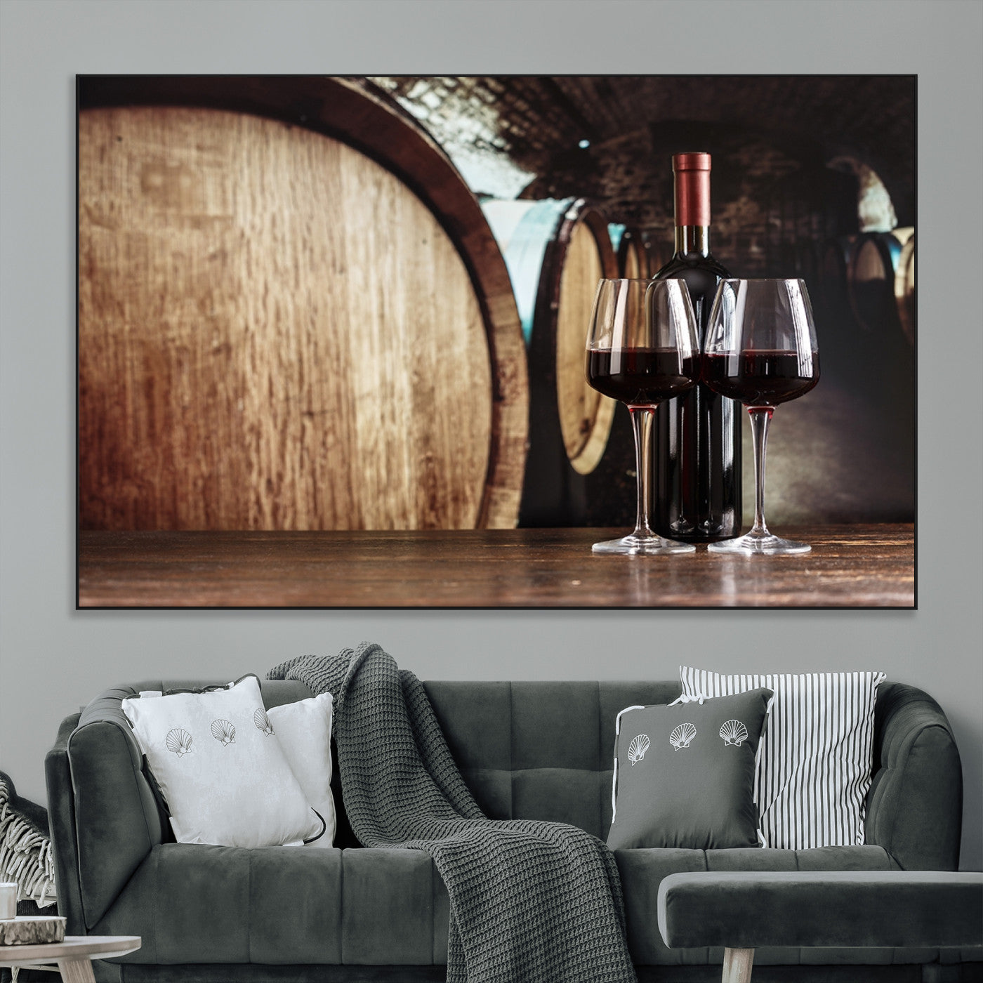 SEG-FC-51X34_Oversize - Wine and Barrel Wall Art Canvas Print