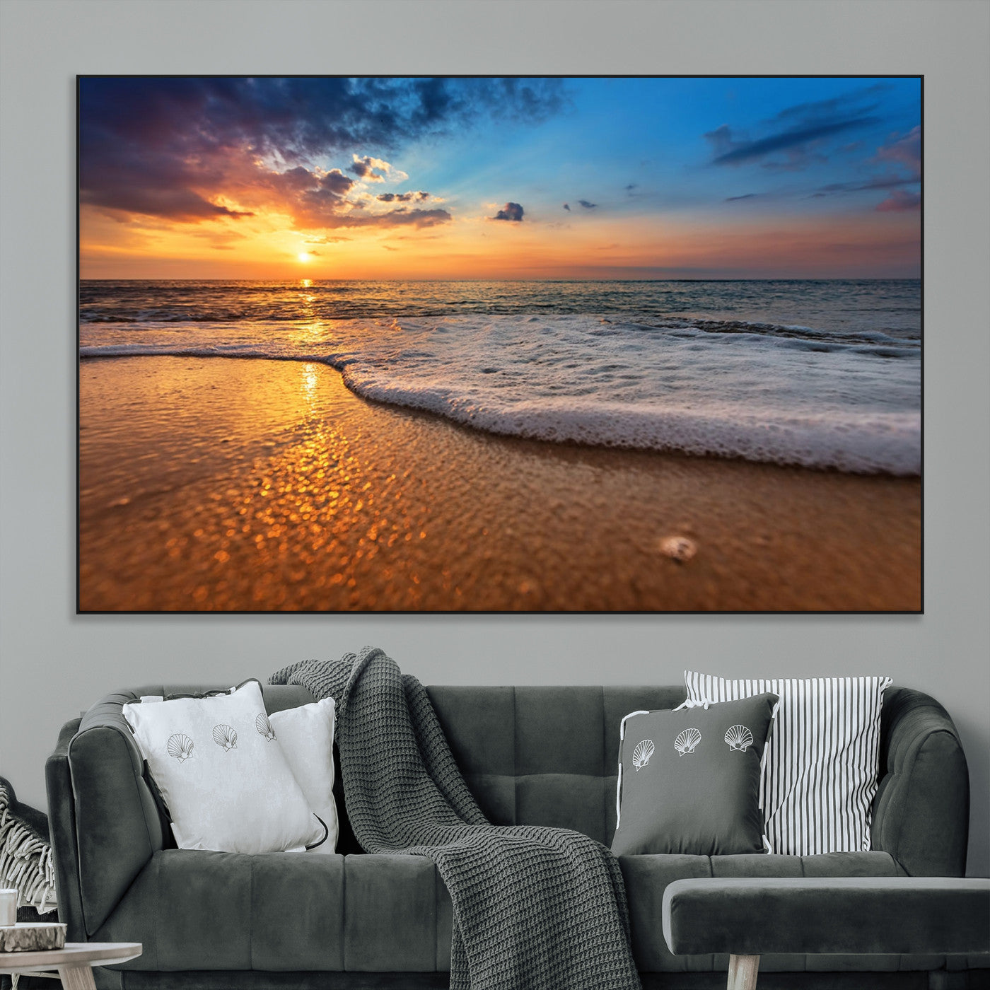 SEG-FC-51X34_Oversize - Sunset and Beach at Night Wall Art Canvas Print