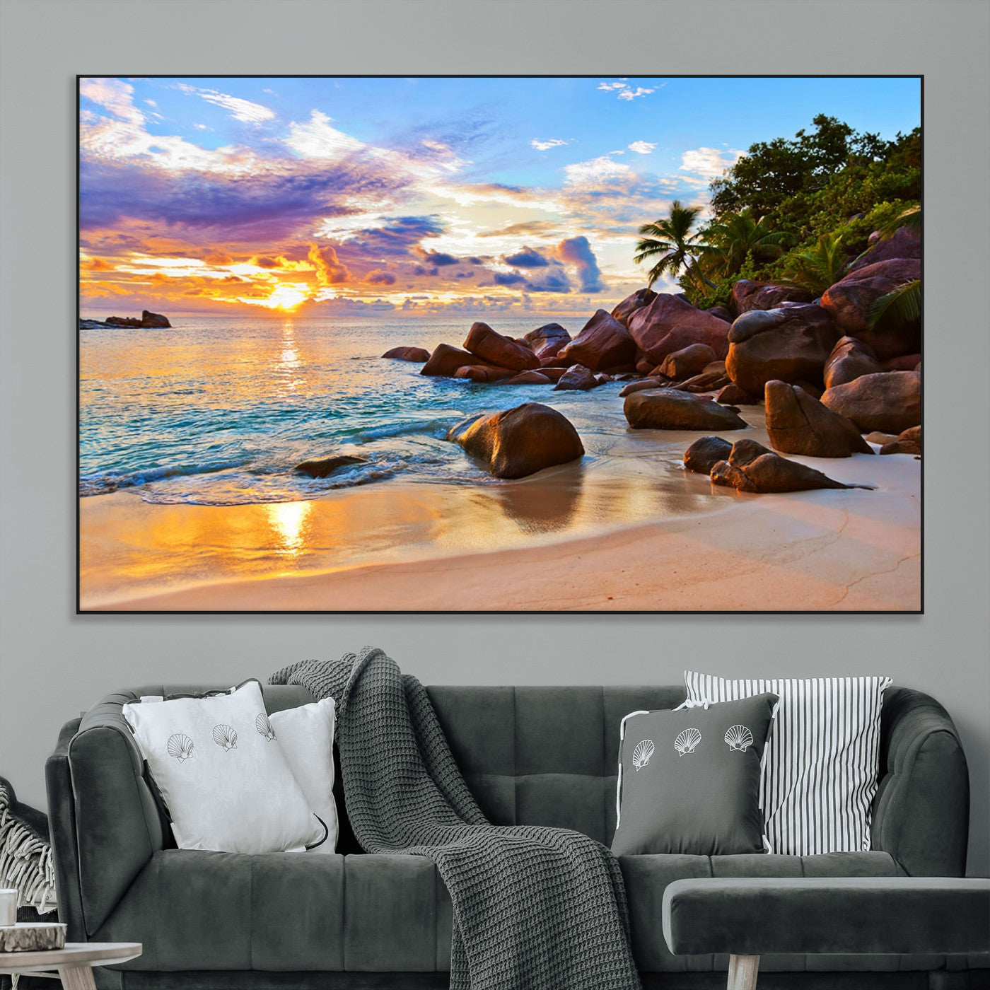 SEG-FC-51X34_Oversize - Tropical Island Beach Sunset Canvas Print