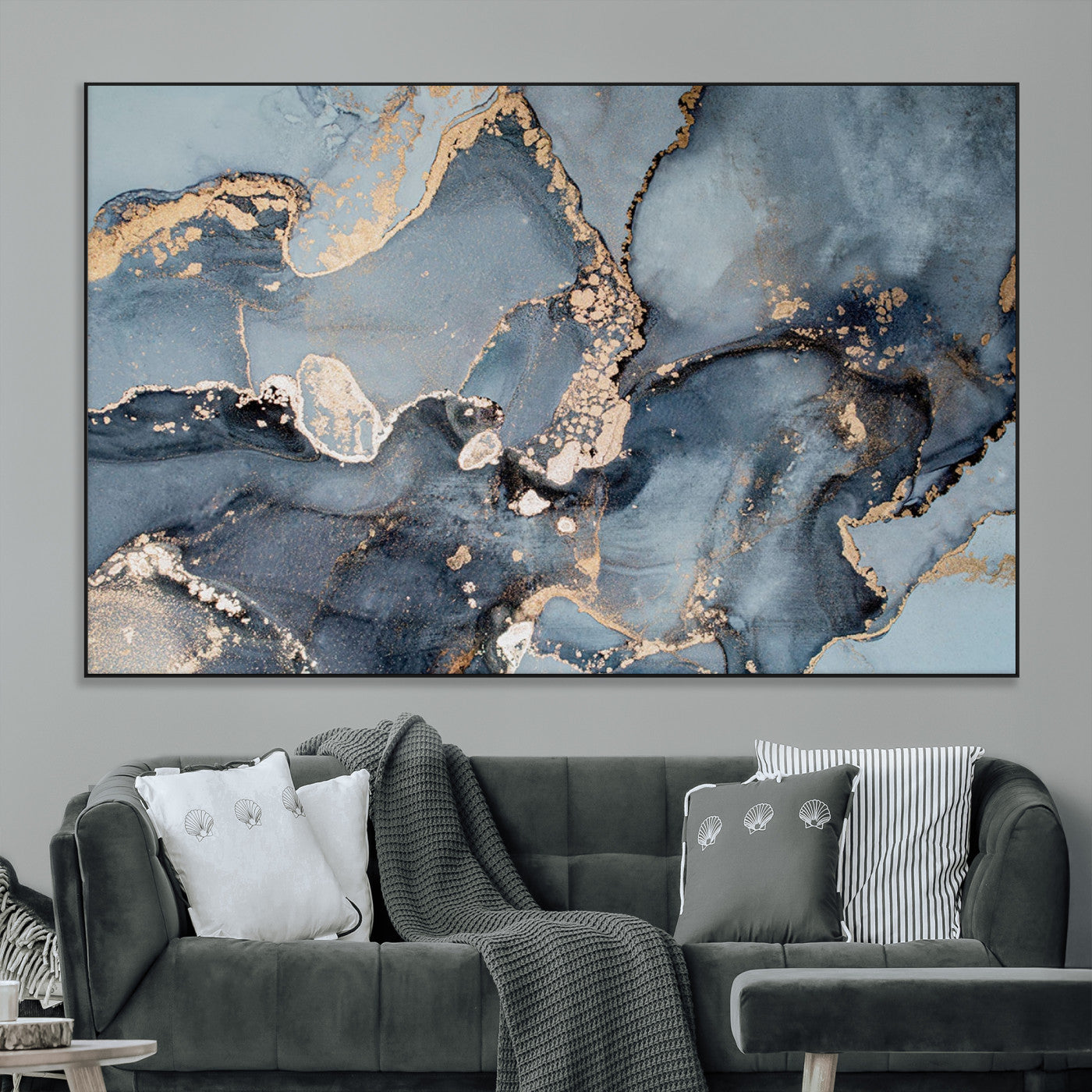 SEG-FC-51X34_Oversize - Multipanel Marble Fluid Effect Wall Art Abstract Canvas Wall Art Print