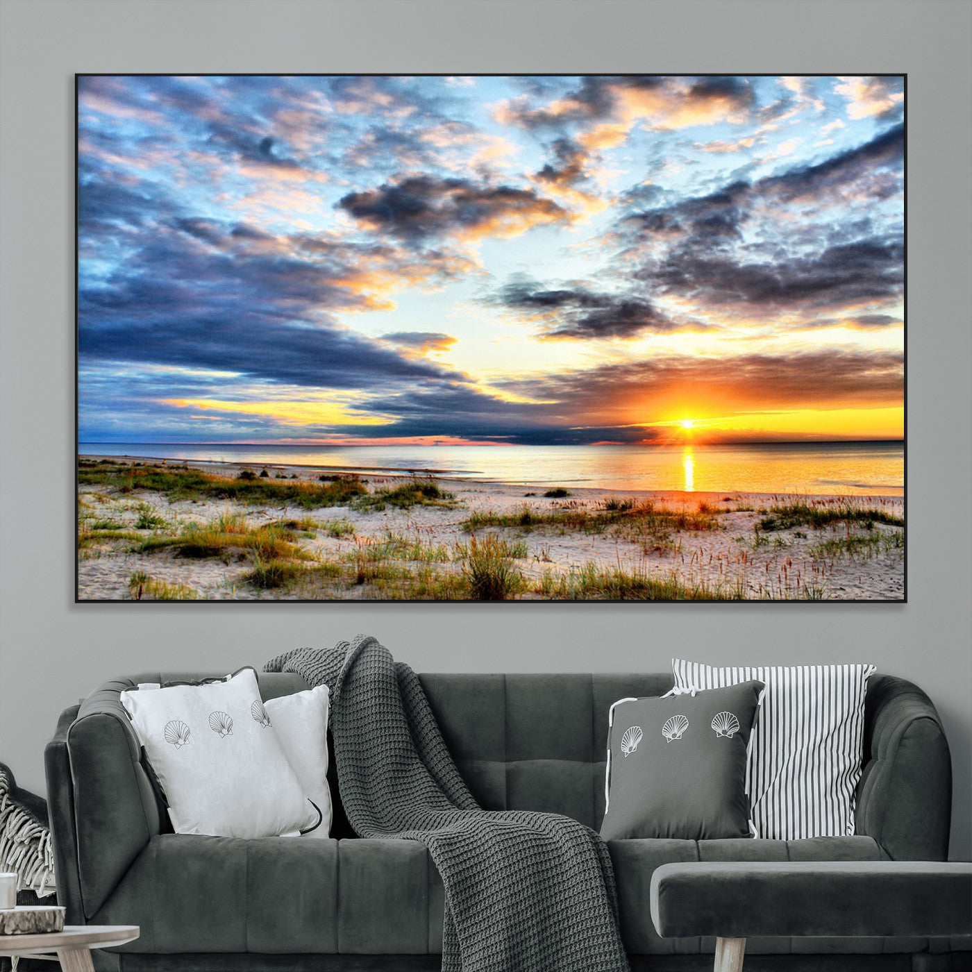 SEG-FC-51X34_Oversize - Sunset On The Ocean Wall Art Canvas Print