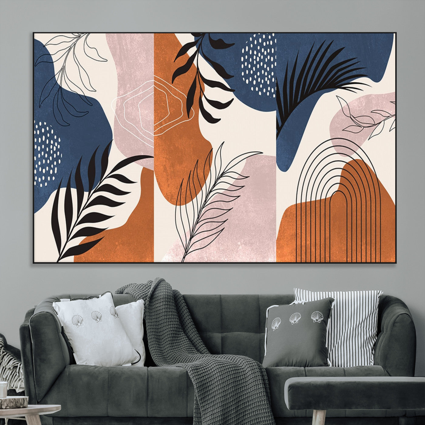 SEG-FC-51X34_Oversize - Boho Wall Art Canvas Print Set Mid-Century Prints Bohemian Wall Artwork Prints Boho Neutral,