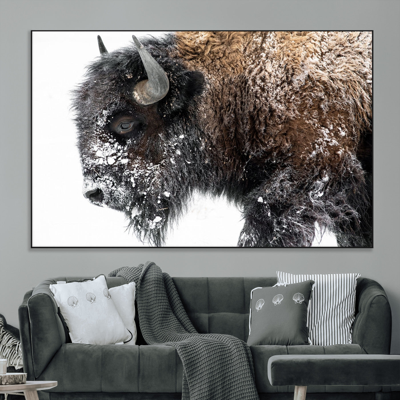 SEG-FC-51X34_Oversize - American Bison Wall Art Print | Buffalo Canvas Wall Art |  Framed and Ready to Hang Bison Print for