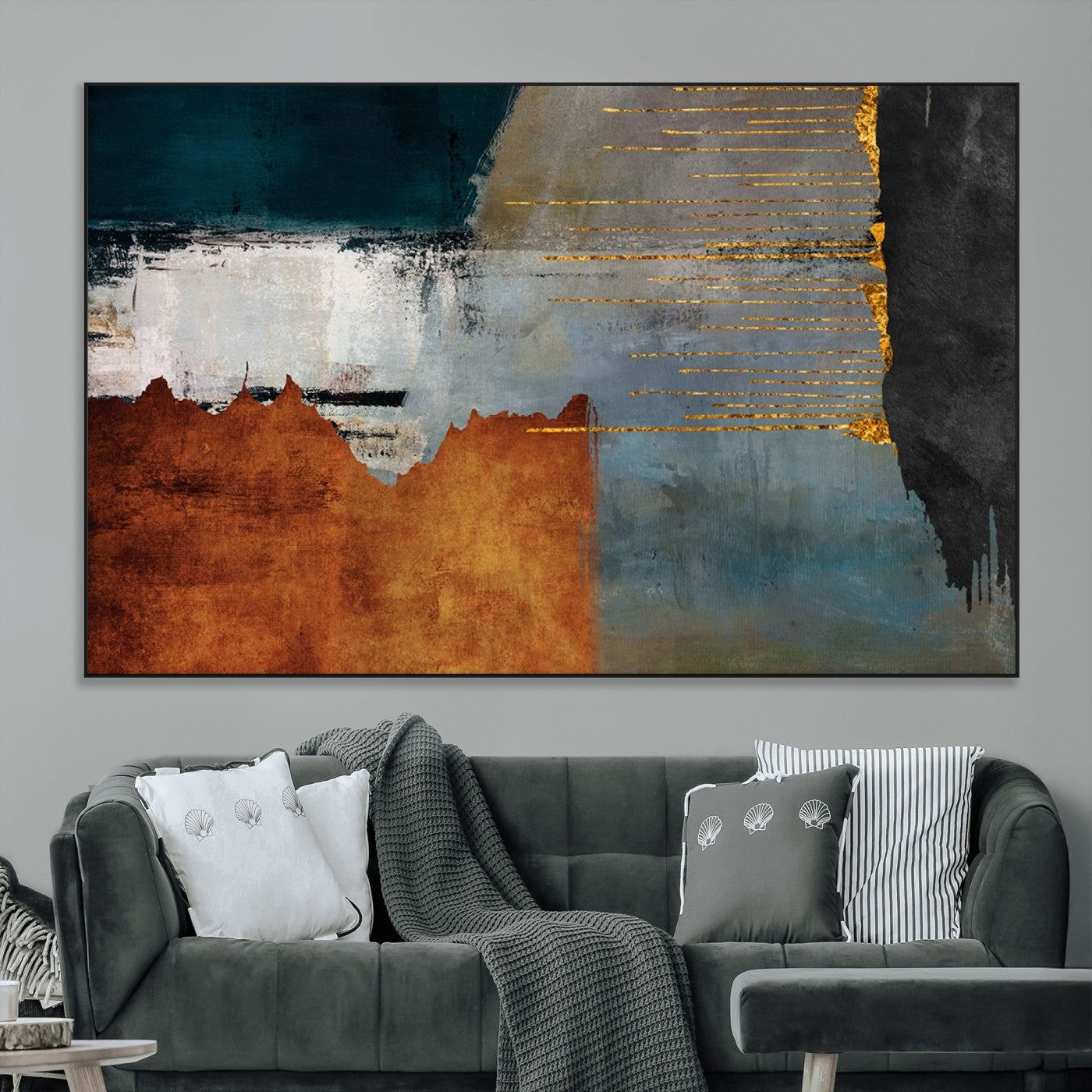 SEG-FC-51X34_Oversize - Modern Abstract Canvas Art Canvas Print - Framed and Ready to Hang Artwork for Contemporary Living