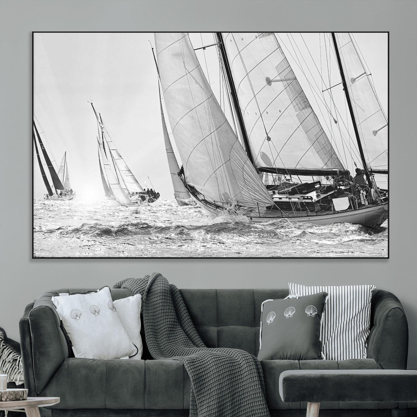 SEG-FC-51X34_Oversize - Yacht Sailboat Regatta Canvas Wall Art Canvas Print
