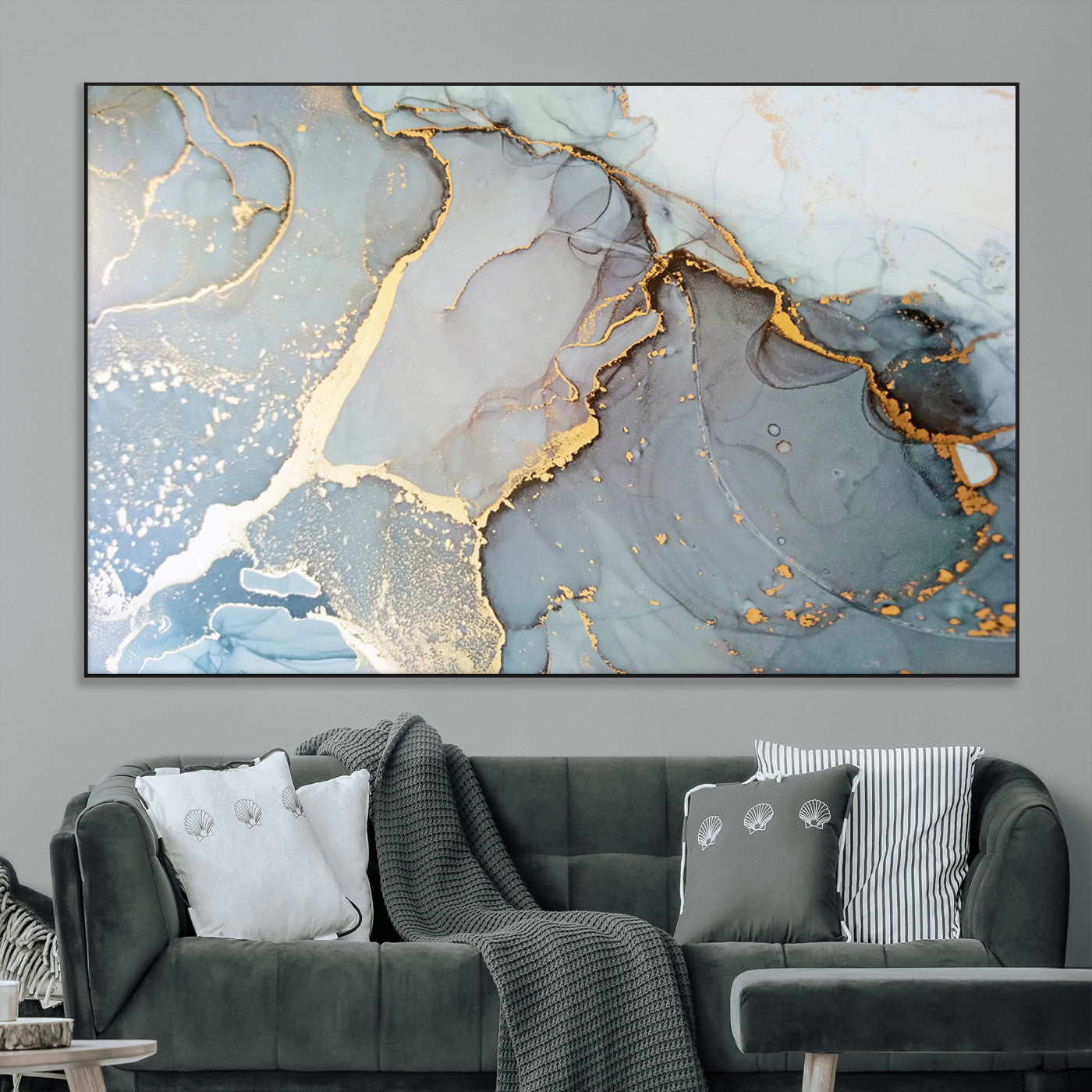 -Large Abstract Marble Wall Art Canvas Print for Living Room and Farmhouse Decor