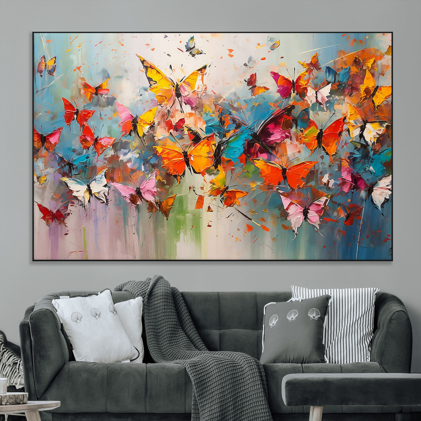 -Abstract Butterfly Wall Art Canvas Print