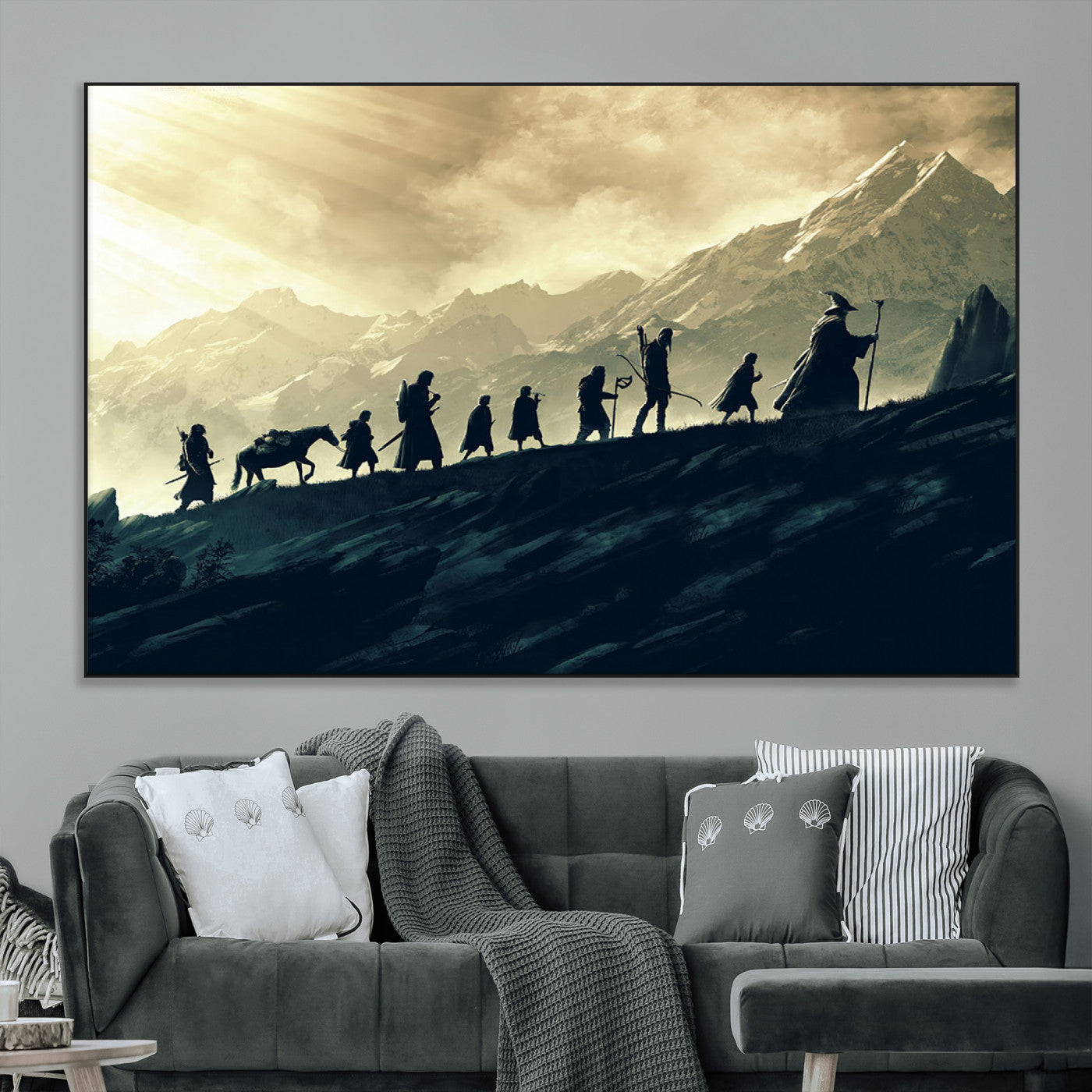 SEG-FC-51X34_Oversize - Lord of the Rings Silhouette Wall Art Capturing the Epic Quest Through Middle-Earth - The