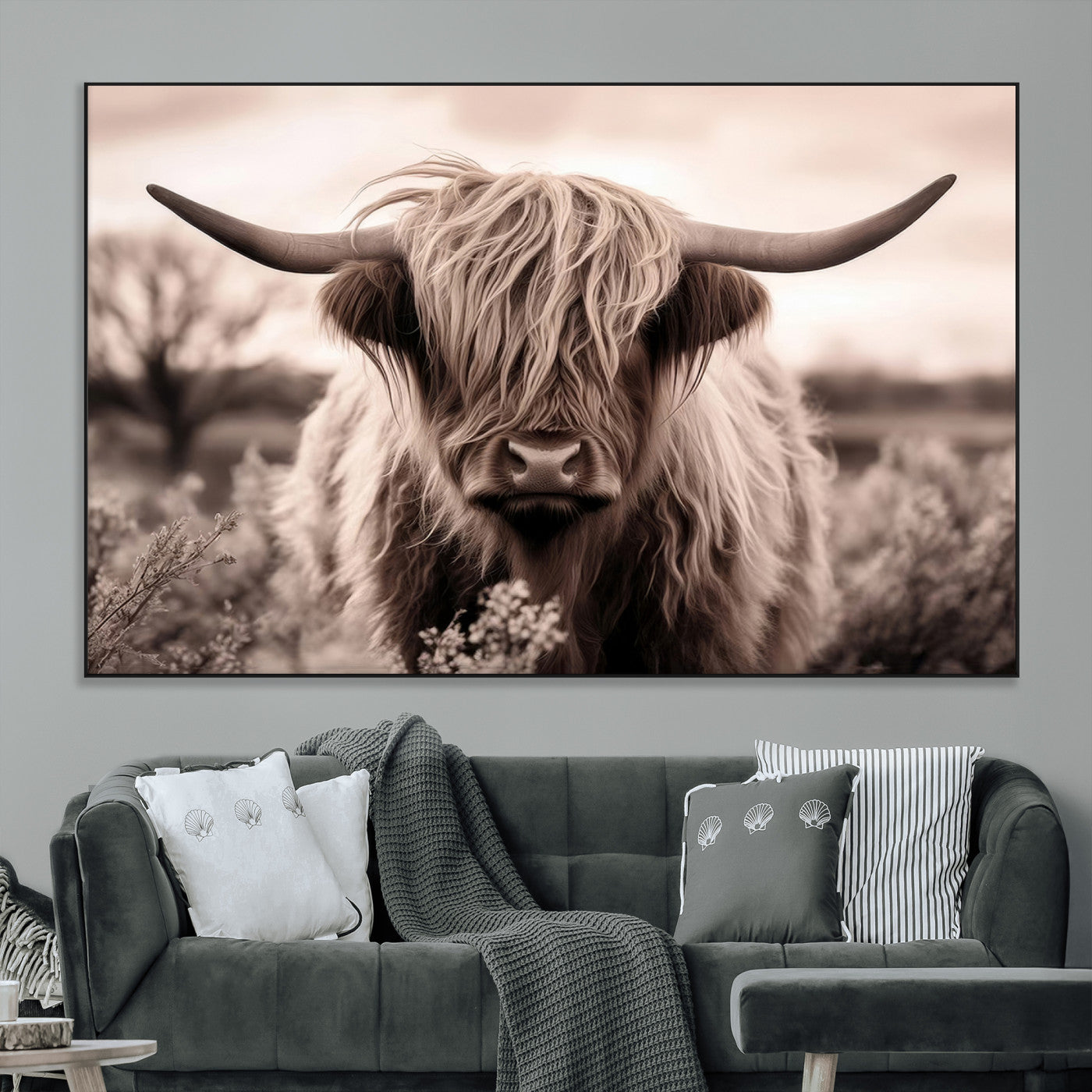 SEG-FC-51X34_Oversize - Scottish Cow Longhorn Wall Art Canvas Print