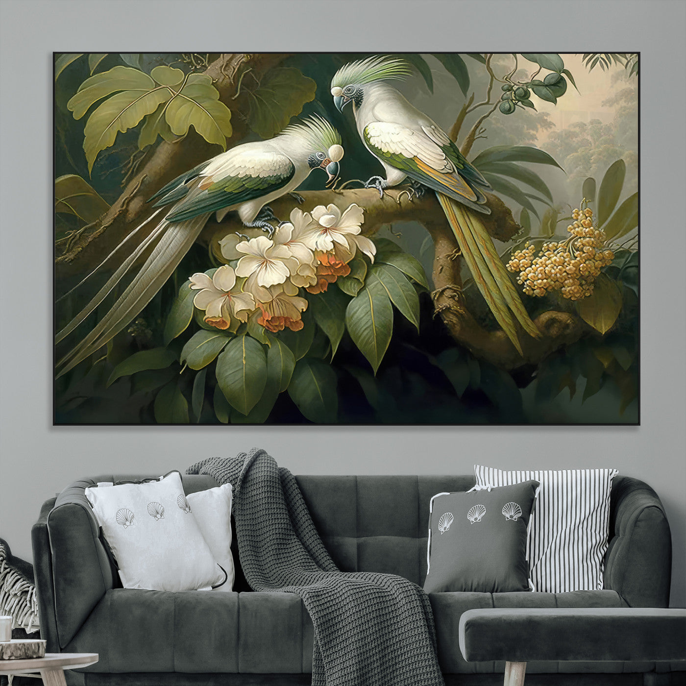 -Tropical Paradise Print Wall Art Stunning Artwork of a Parrot in a Lush Forest with Beautiful