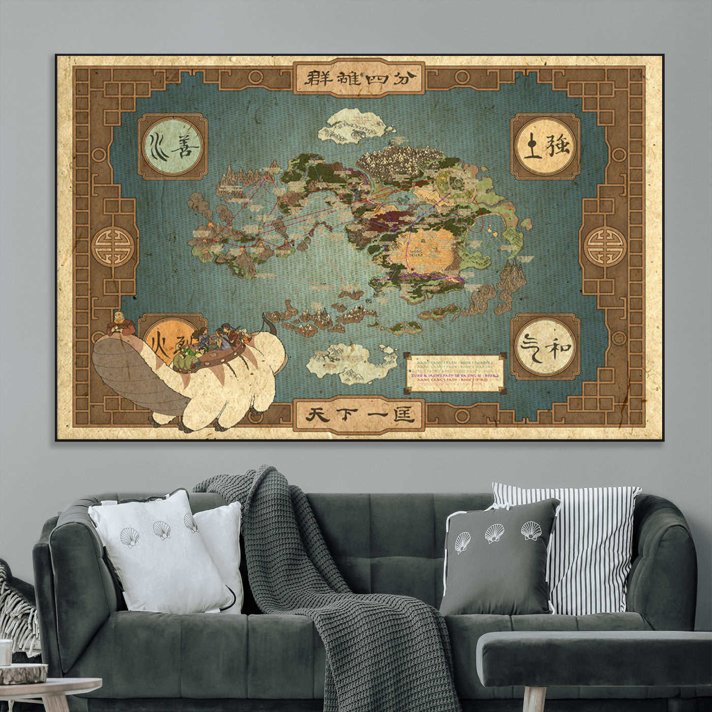 SEG-FC-51X34_Oversize - Push Pin World Map Canvas Print – Framed Wall Art for Couples to Track Their Travels – Anniversary
