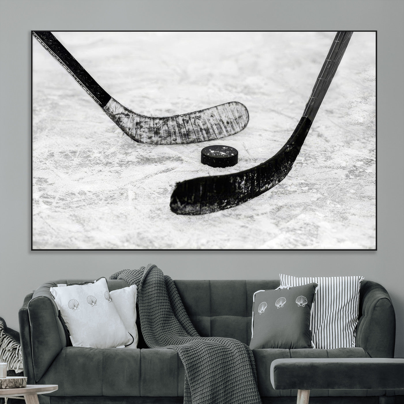 SEG-FC-51X34_Oversize - Winter Ice Hockey Sport Canvas Wall Art Print - Hockey Wall Art Print