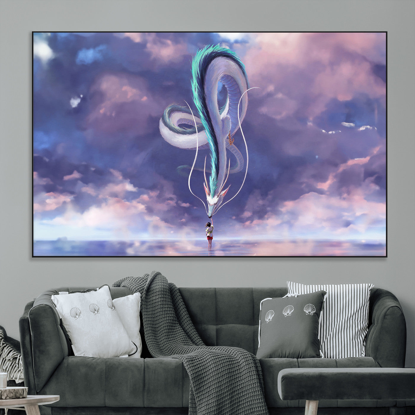 SEG-FC-51X34_Oversize - Spirited Away Haku and Chihiro Poster - Anime Lover - Hayao Miyazaki - Studio Ghibli Poster - Anime