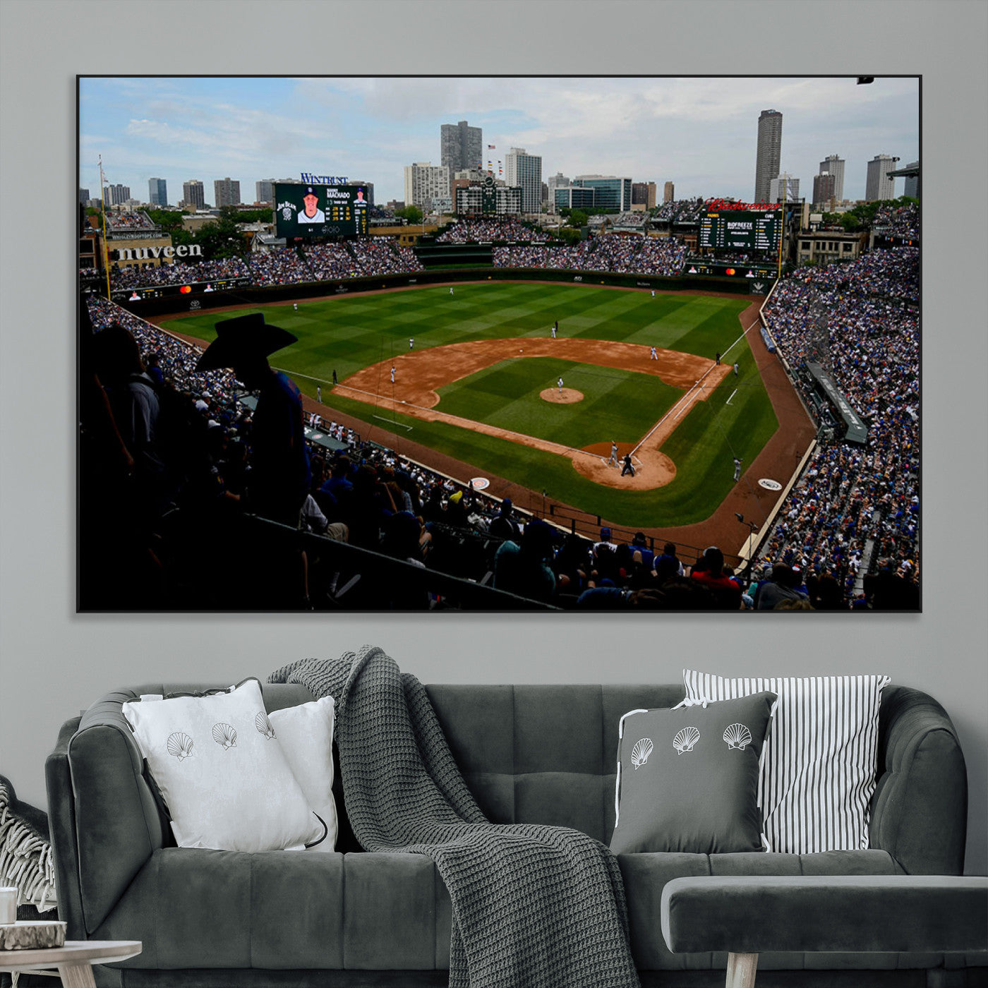 -Chicago Cubs Baseball Team Print - Wrigley Field Stadium Wall Art Canvas Print
