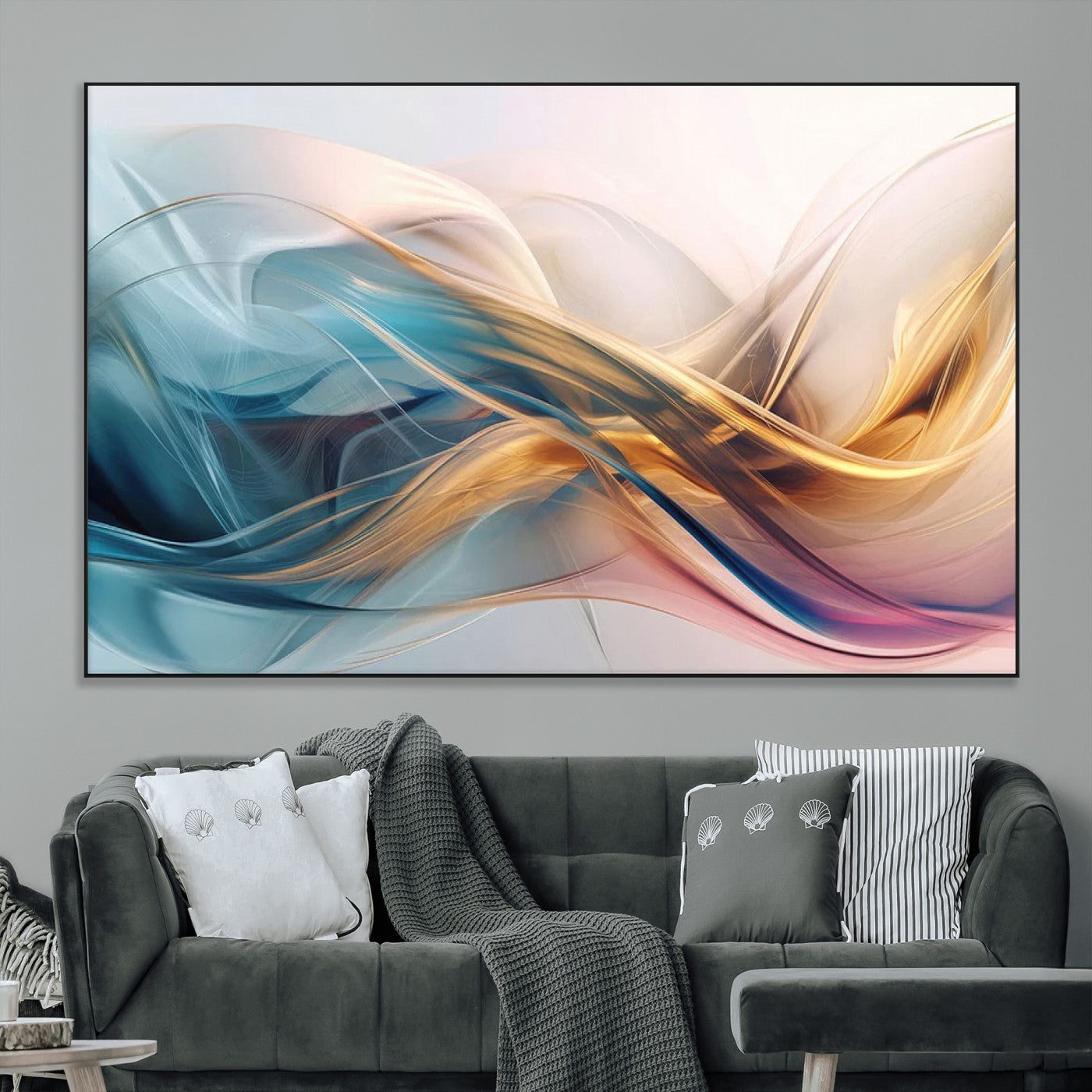 -Abstract Flowing Colors Wall Art Canvas Print