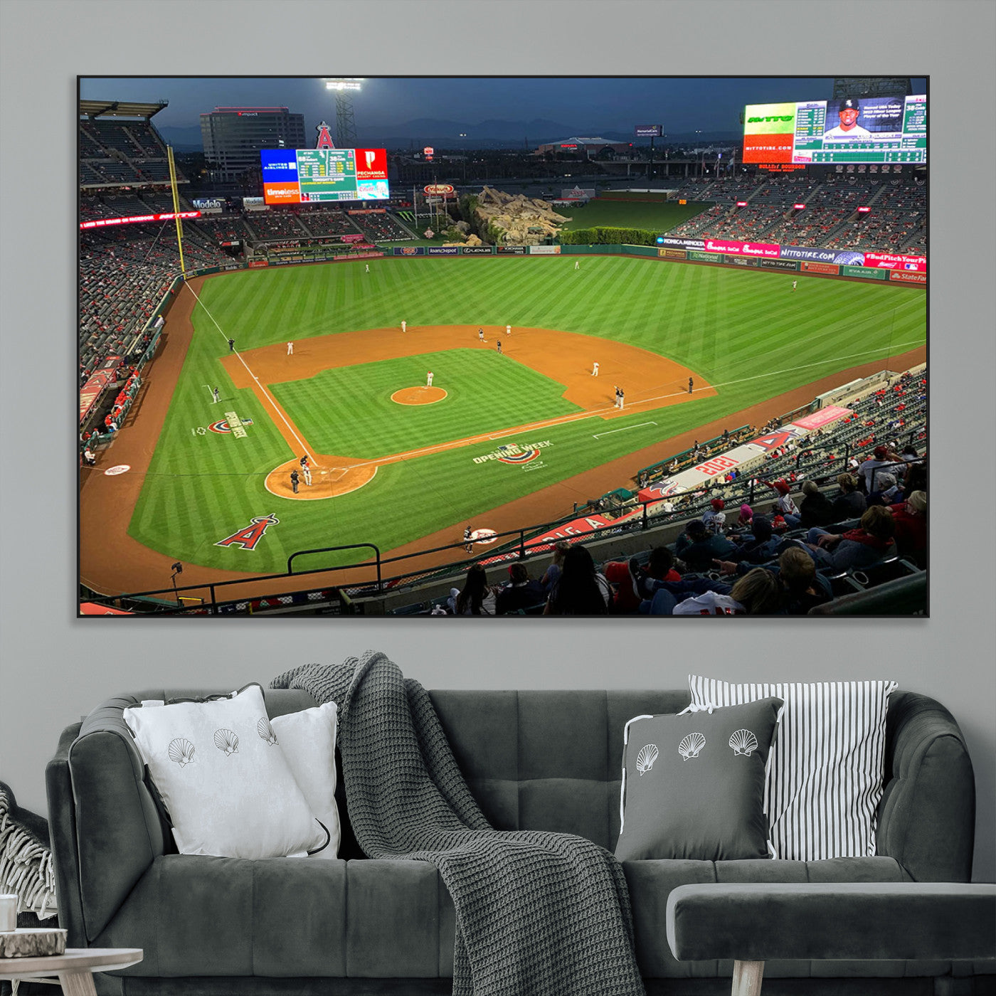 -Angel Stadium Aerial Canvas Print – Los Angeles Angels Baseball Canvas Print, Framed, Ready to Hang