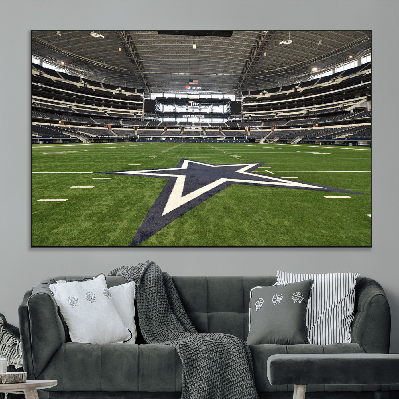 SEG-FC-51X34_Oversize - Dallas Cowboys Football Team Print - Arlington AT&T Stadium Wall Art Canvas Print