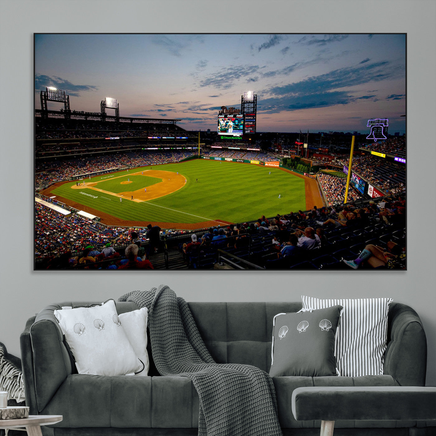 -Philadelphia Phillies Baseball Team Print - Citizens Bank Park Stadium Wall Art Canvas Print
