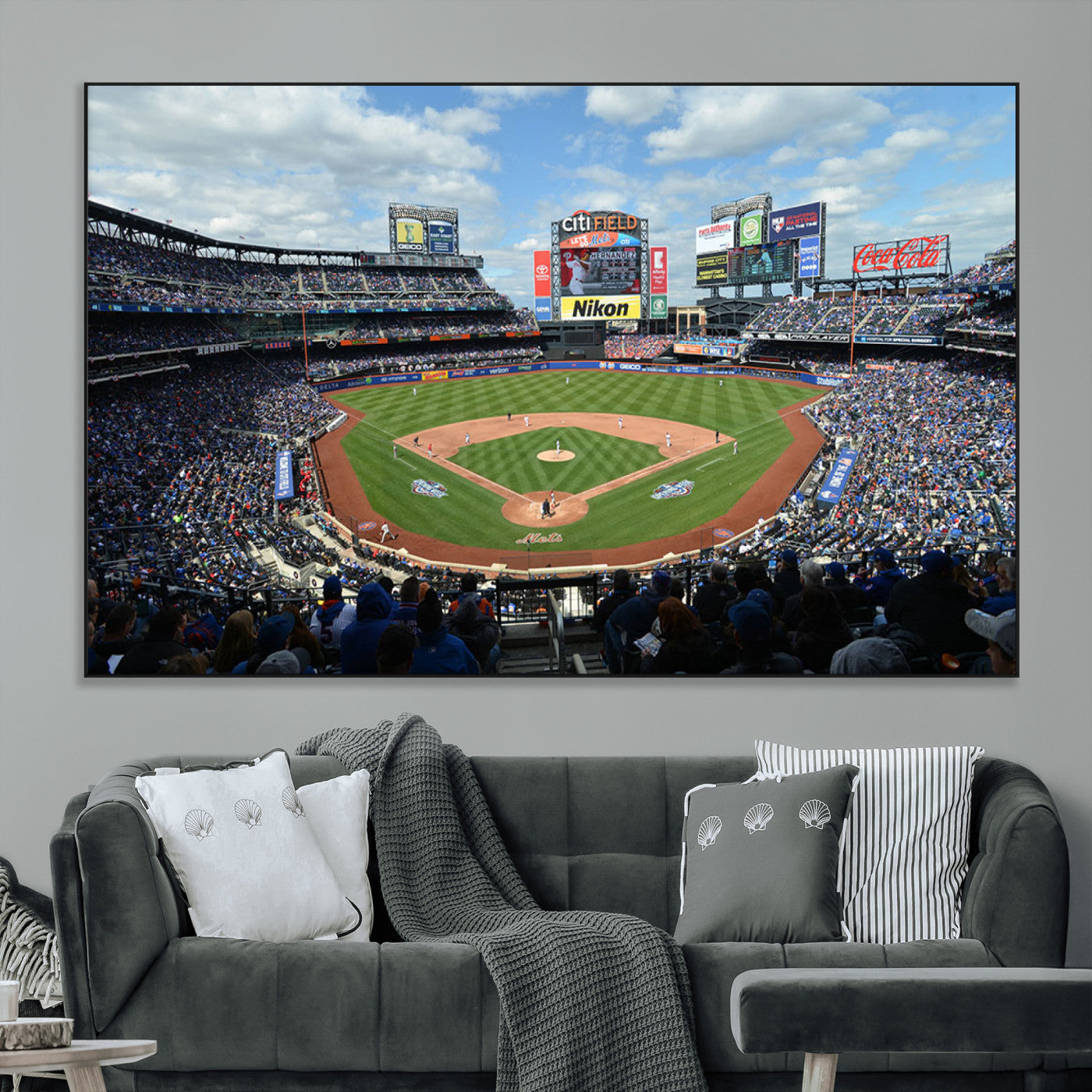 -New York Mets Baseball Team Print - Citi Field Stadium Wall Art Canvas Print