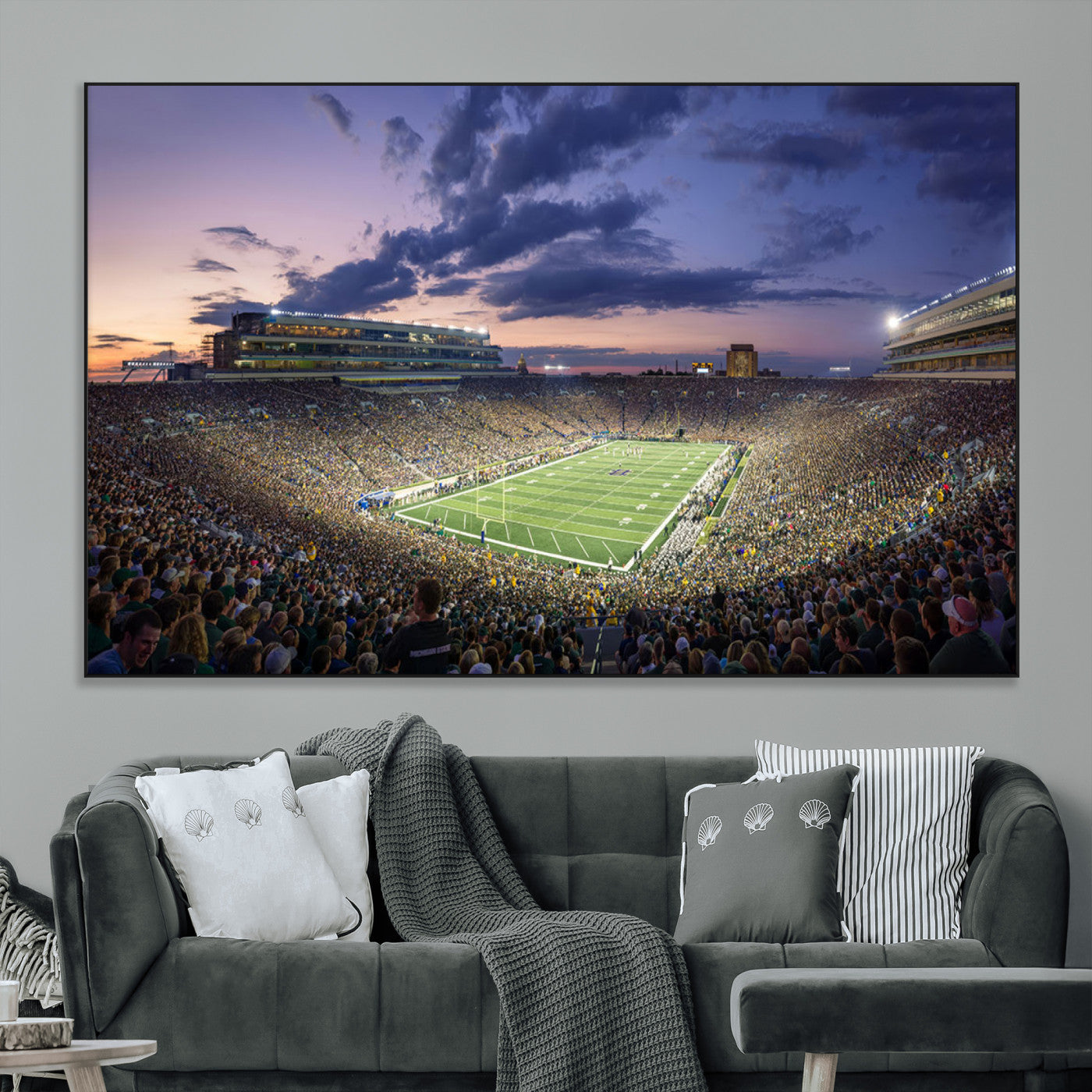 SEG-FC-51X34_Oversize - Notre Dame Fighting Irish Football Team Print - Notre Dame Stadium Wall Art Canvas Print