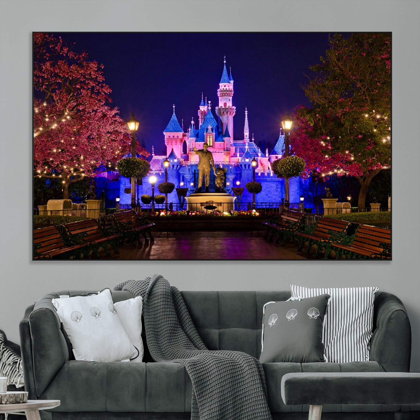 SEG-FC-51X34_Oversize - Castle Large Wall Art Disney Magic Kingdom Kids Room Decor - Disney World Christmas Home Decor Child
