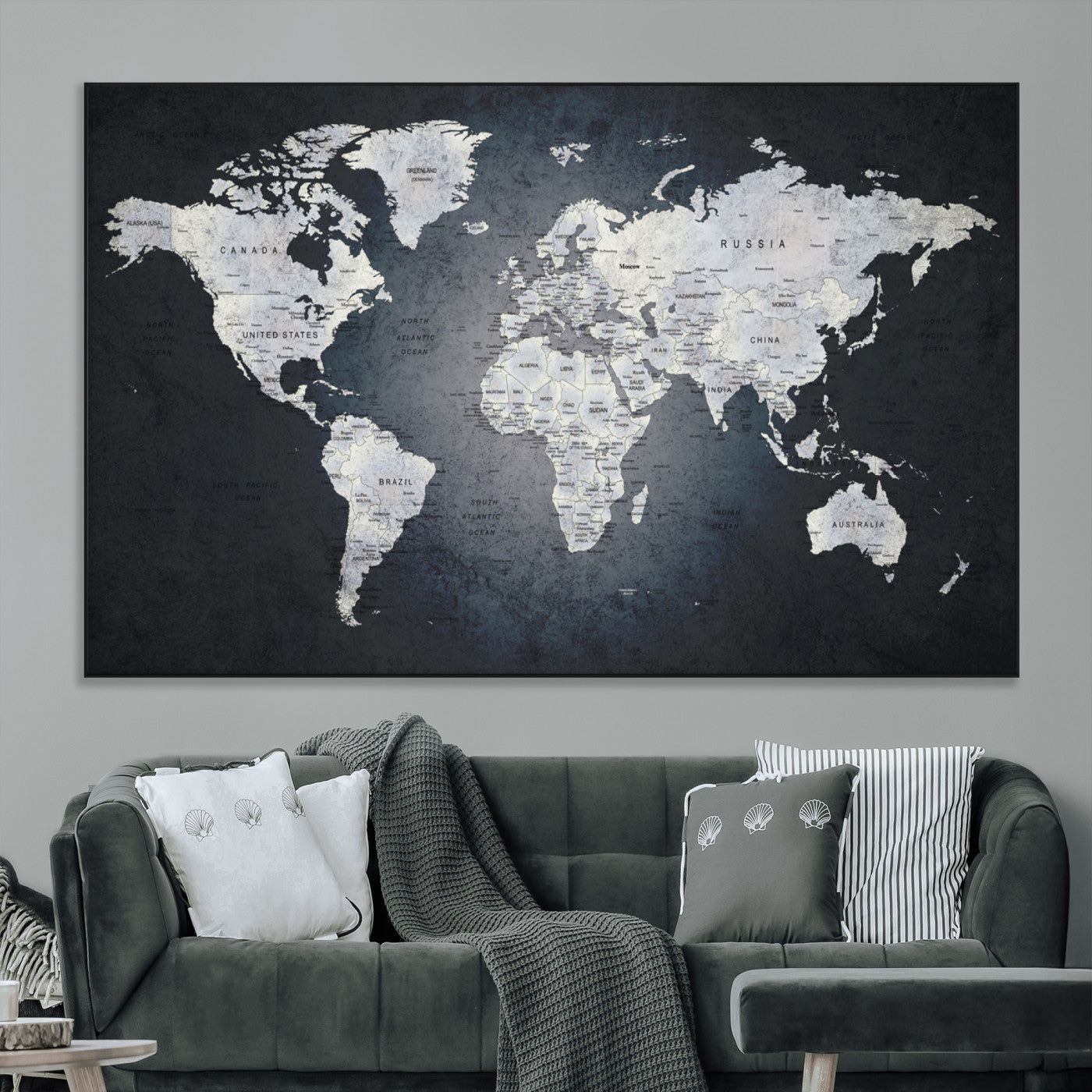 SEG-FC-51X34_Oversize - World Map Wall Art Canvas Print for Home and Office Decor